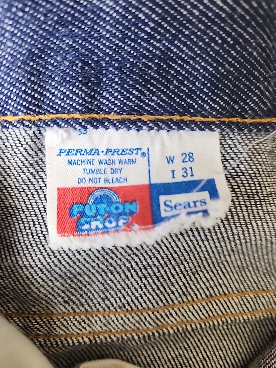 vintage 70’s cutoff denim shorts sears 27″ w cuttoffs jean amazing