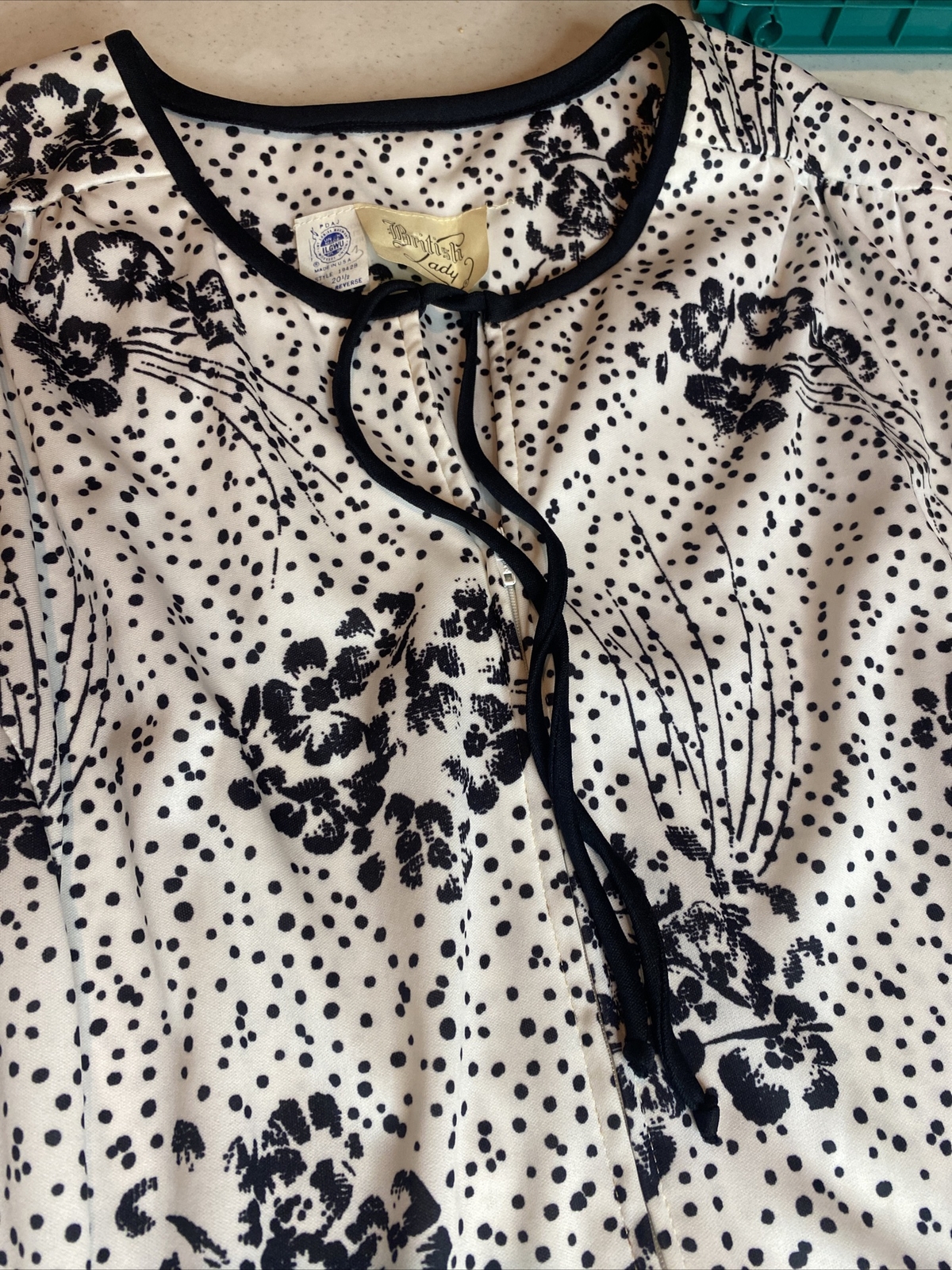 Vtg 1970s Dress Floral House Dress British Lady Union Label NWT Size 16 USA