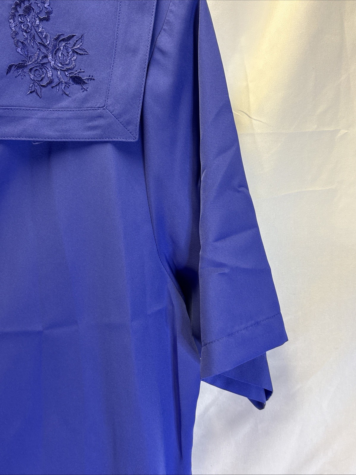 Vtg Eileen Dale Size 18 Women’s Blouse NWT Embroidered Collar Purple Buttons