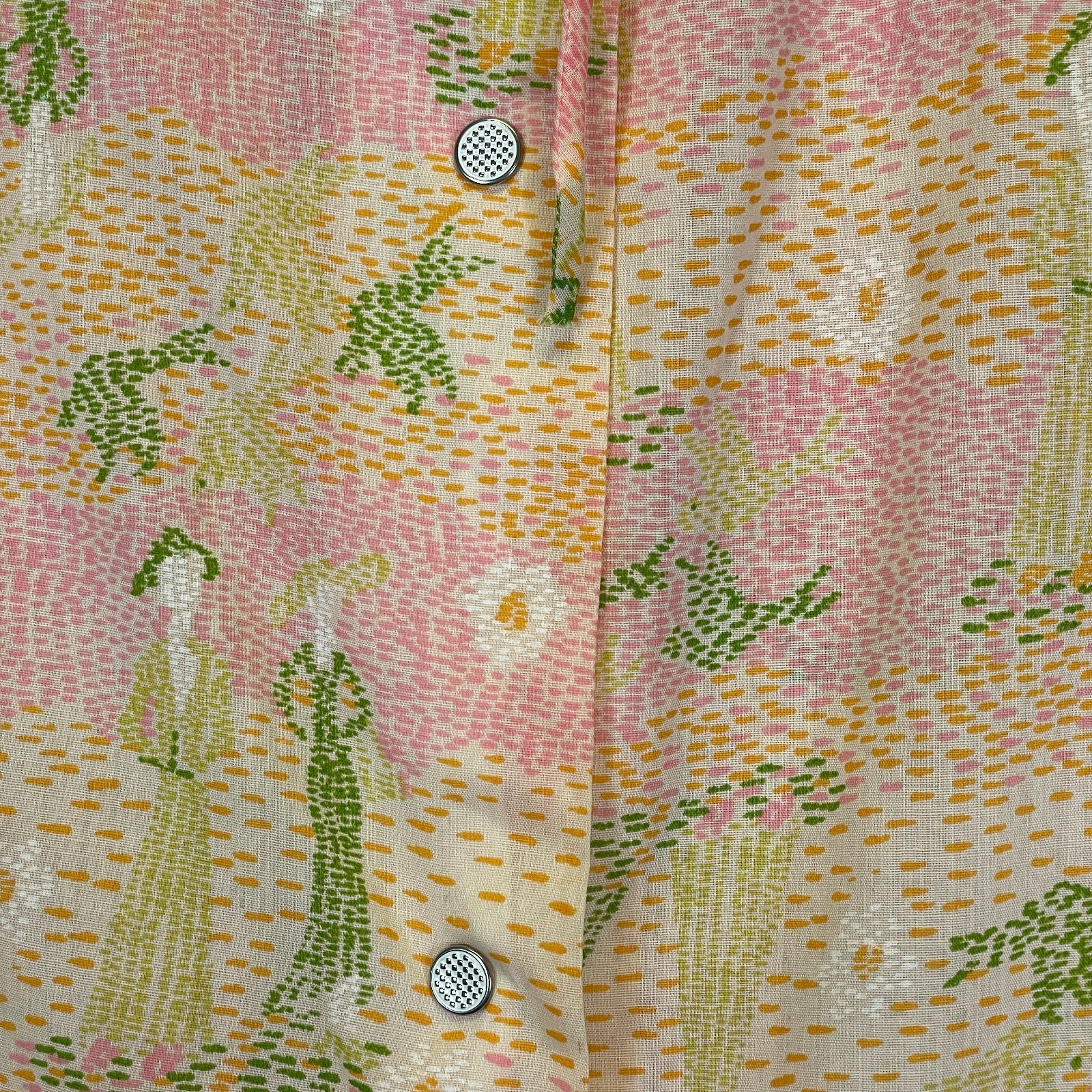Vintage 60s Lounge Craft House Coat Dress Robe Novelty Print ILGWU Size Medium