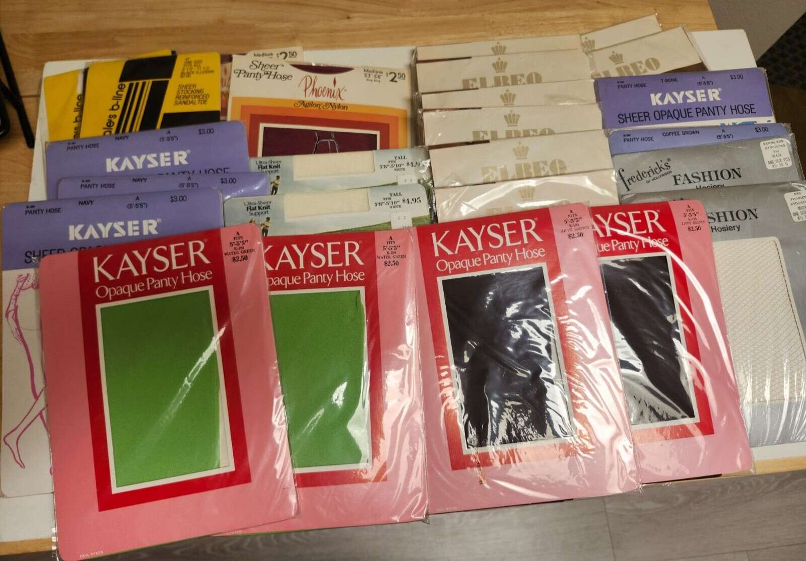Lot of 26Vintage 1970’s Assorted Opaque Colors Panty Hose New in Original Pkgs