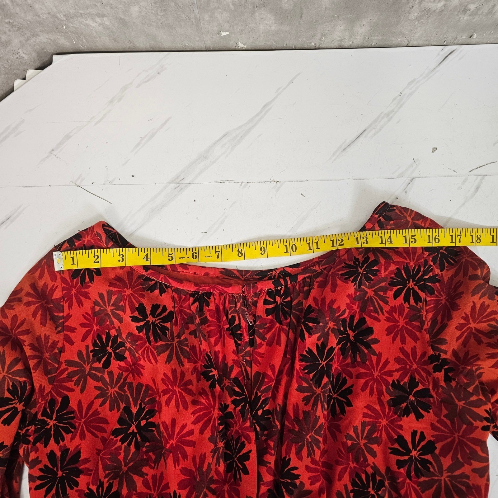 Vintage 60s Red Black Floral Wiggle Draped Back Dress Bow Waist Cocktail Party