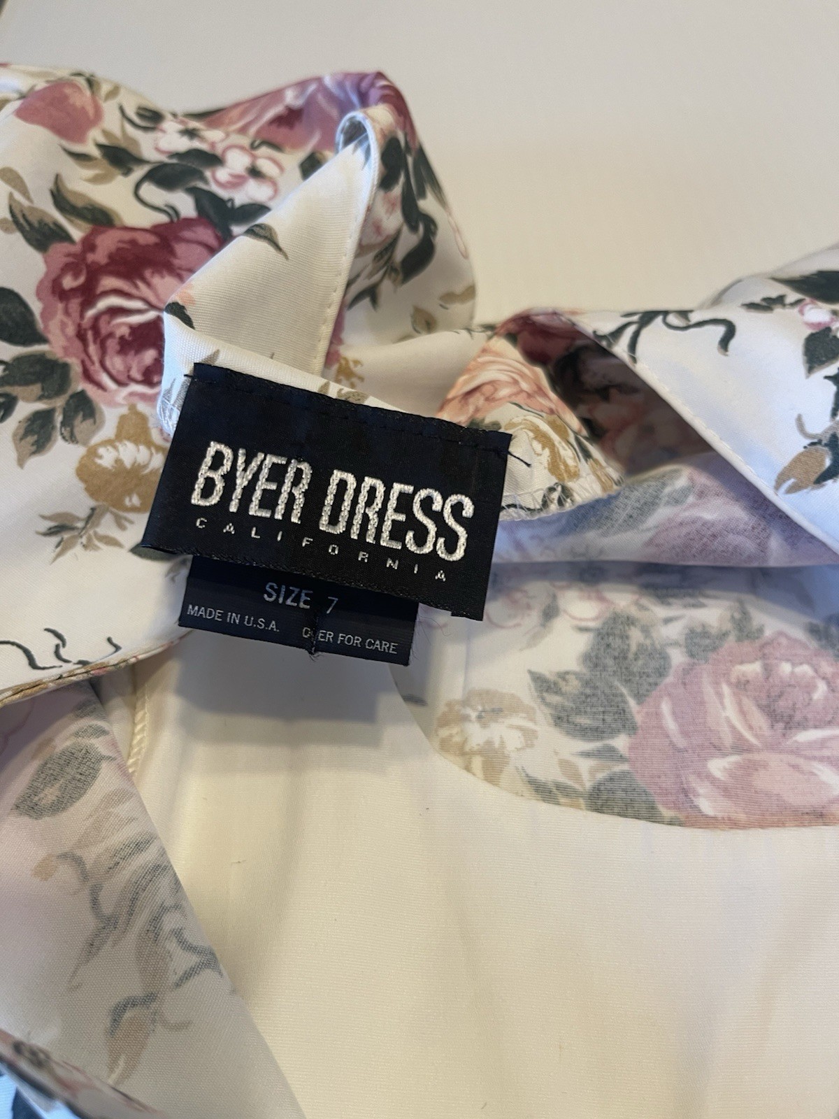 Vintage Byer Dress Floral Rose Granny Core Dress Cottage Core Size 7 1980s