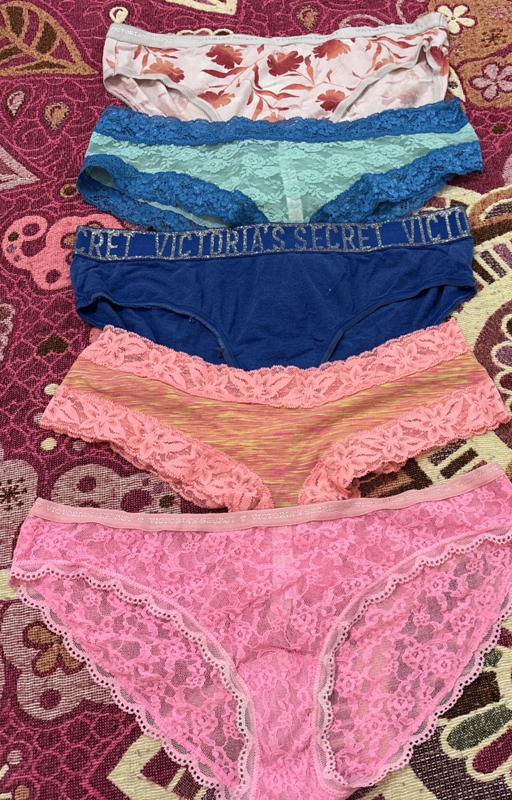 Vintage Lote 5 Pink/victoria Secrets Mic Pantis #005