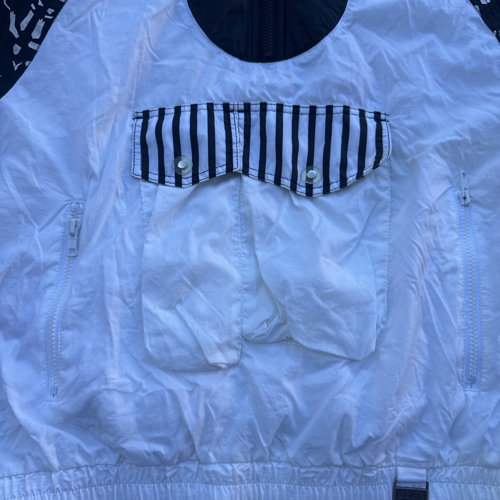 Vintage 80s White Stag Ski Jacket With Pastel Rainbow Shoulder Accents Size M