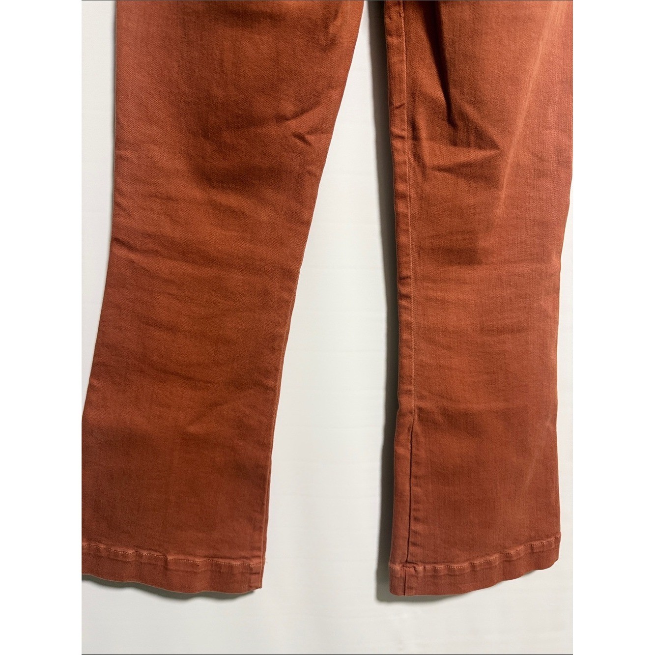 Veronica Beard Carson Ankle Flare High Rise Jeans Burnt Orange Rust Size 25