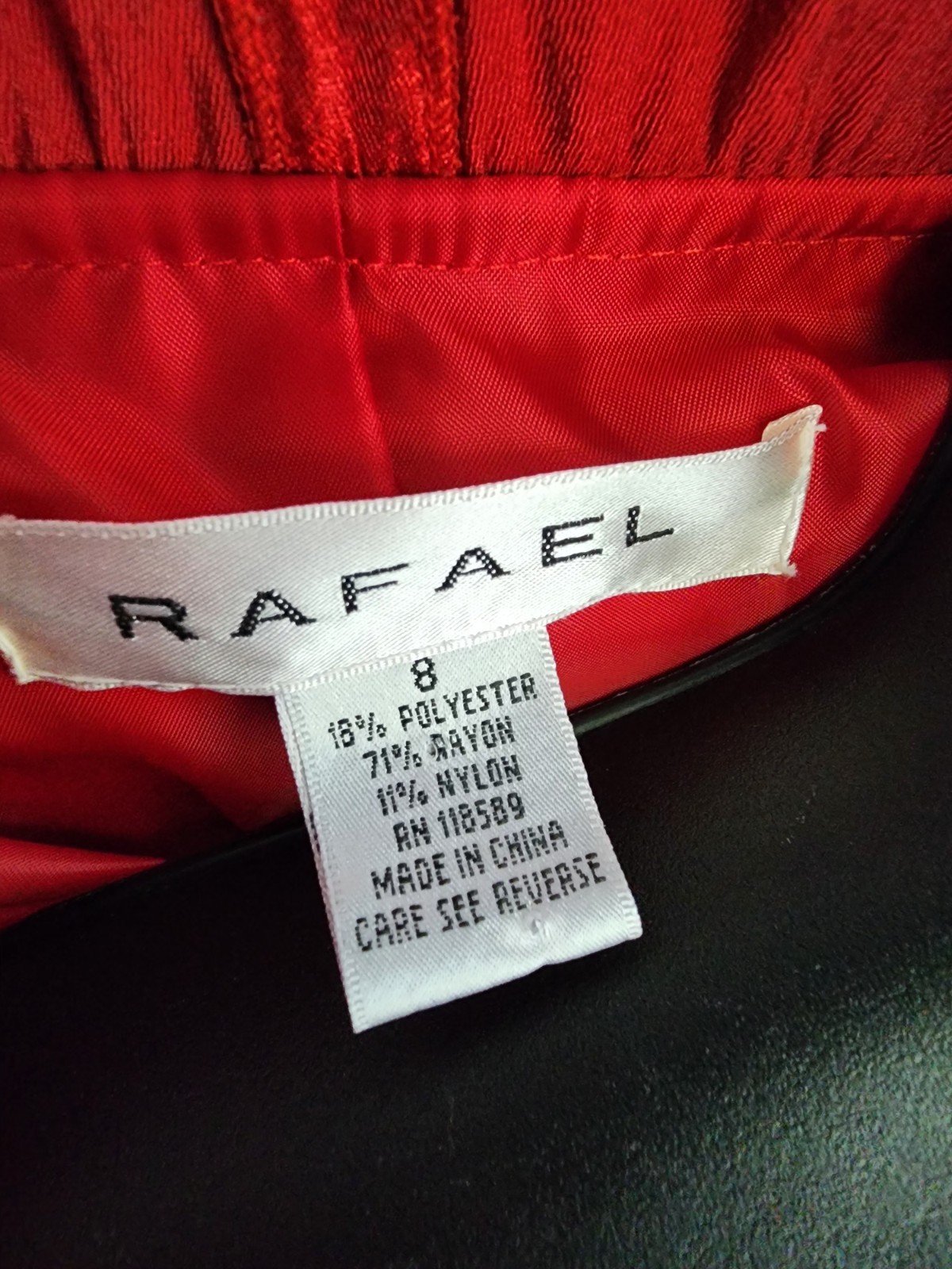 RAFAEL SIZE MEDIUM RED VINTAGE TIE STRAP OVERCOAT 90S RUFFLE RED