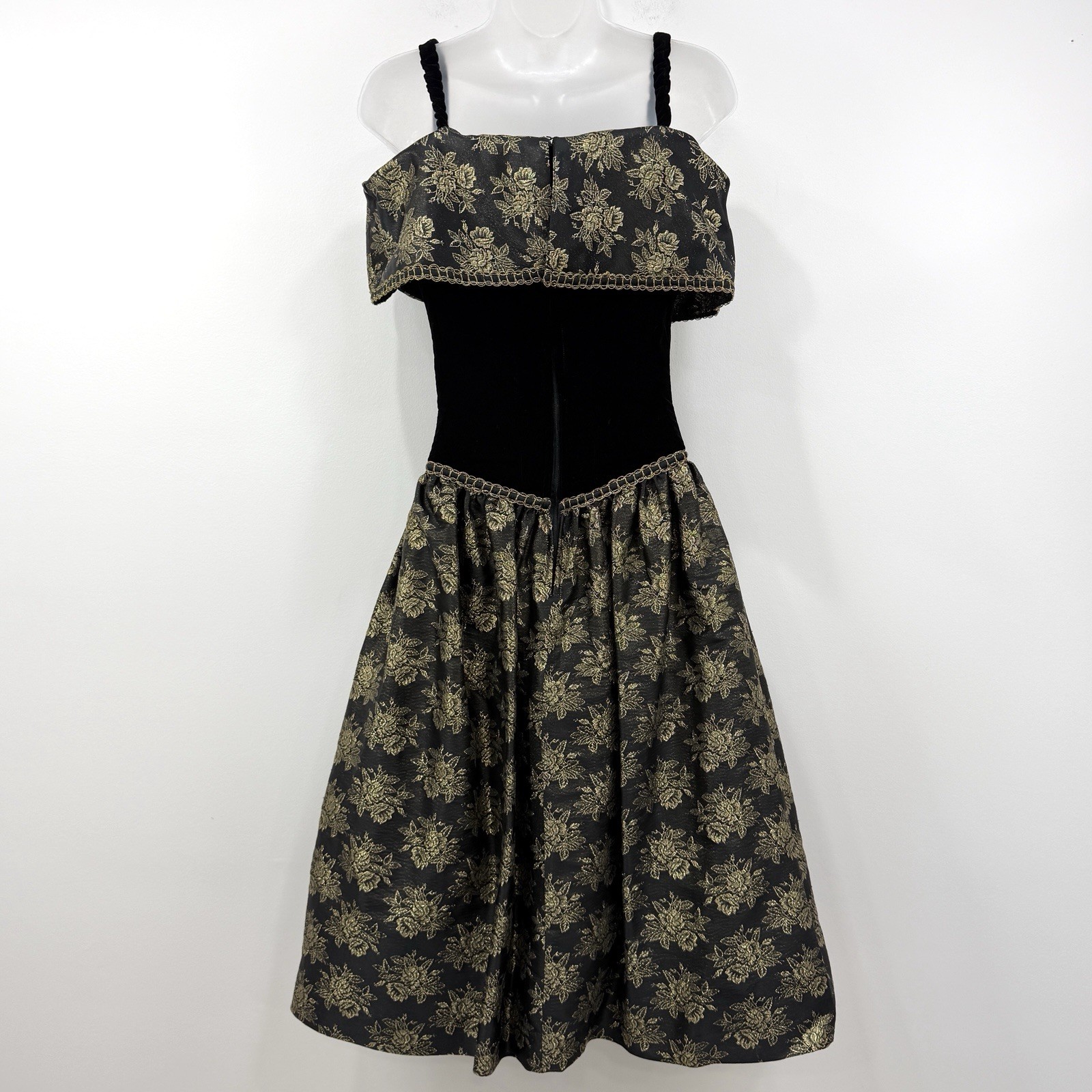 VTG 80s Cachet By Bari Protas Dress Women’s XS Whimsigoth Gatsby Gala Velvet USA