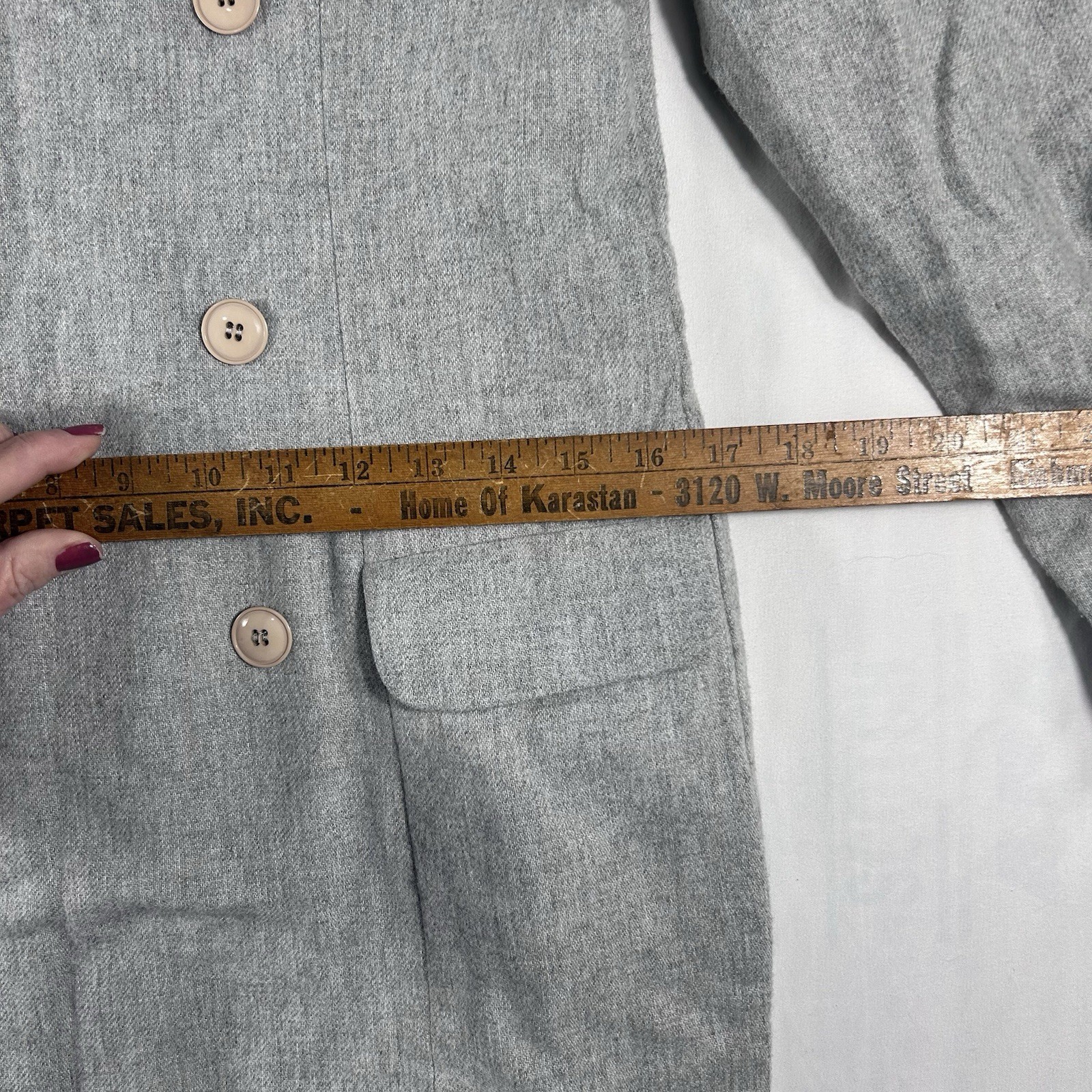 Vintage women’s Wool Blend Midi Dress Long Sleeve Gray Minimalist Size 8 USA