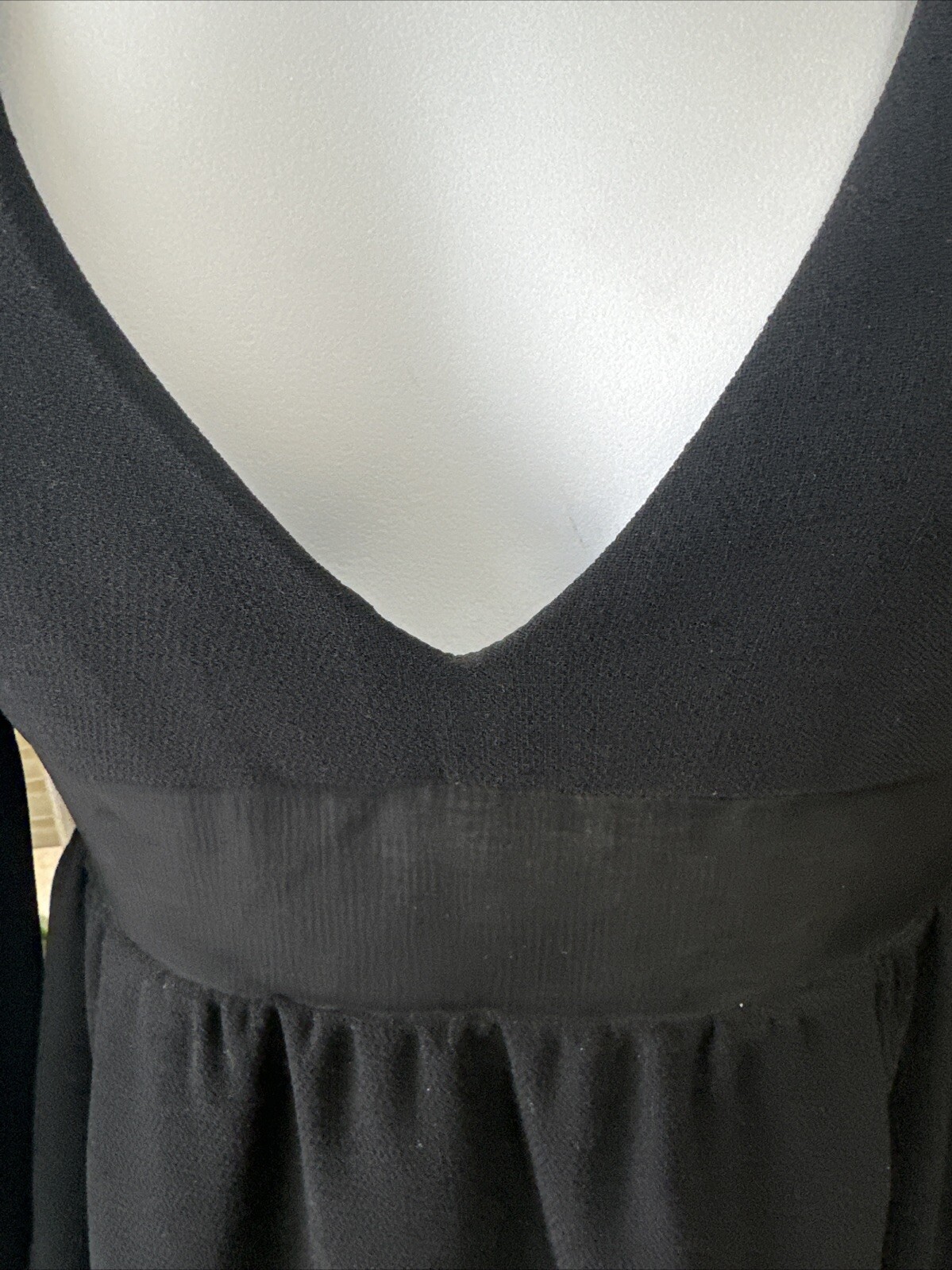 Galanos For Amelia Gray Vintage 60s Black Wool Crepe & Silk Cocktail Dress XS