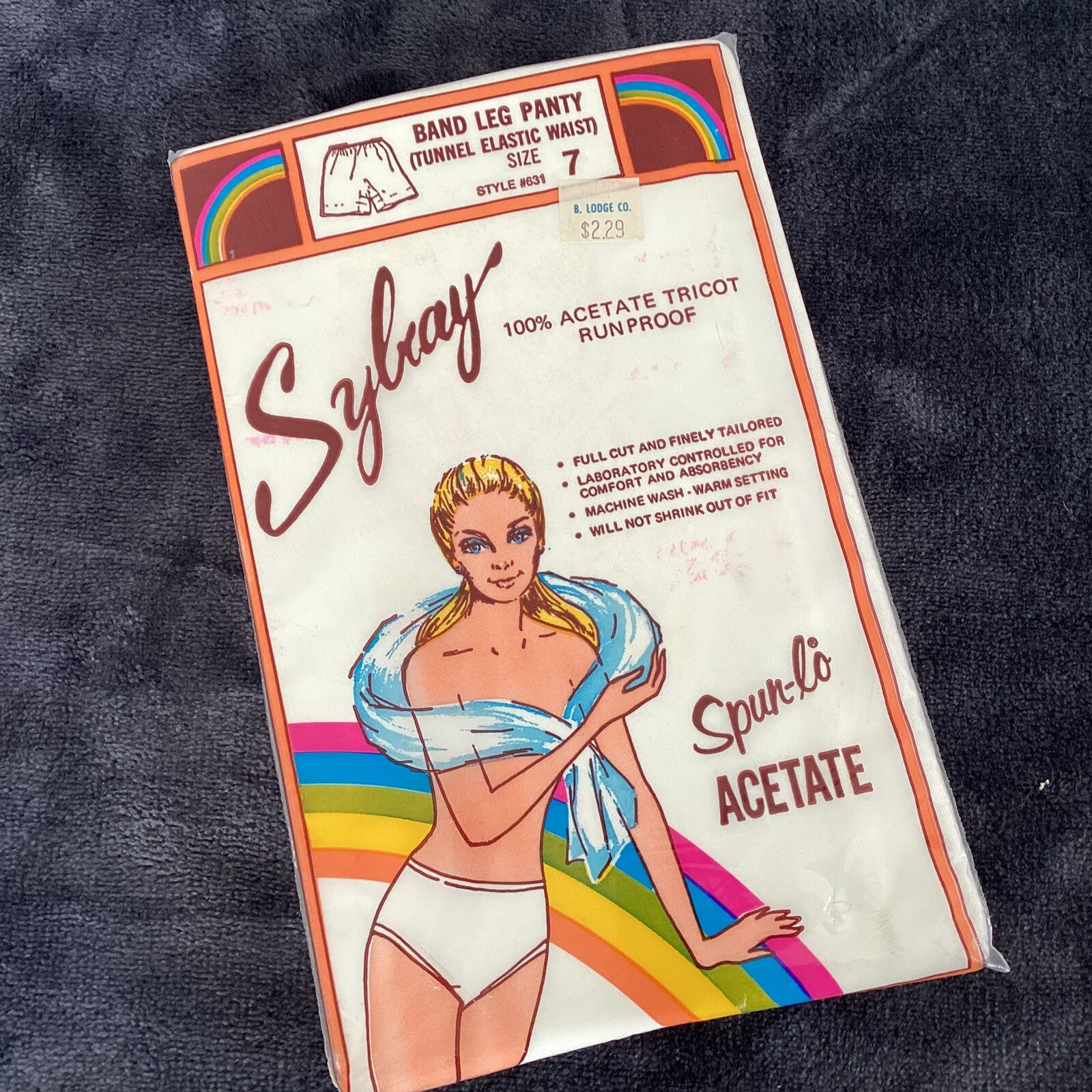 Vtg Nip Sylray Band Leg Panties Acetate Tricot Run Proof -Spun-Lo White Sz 7
