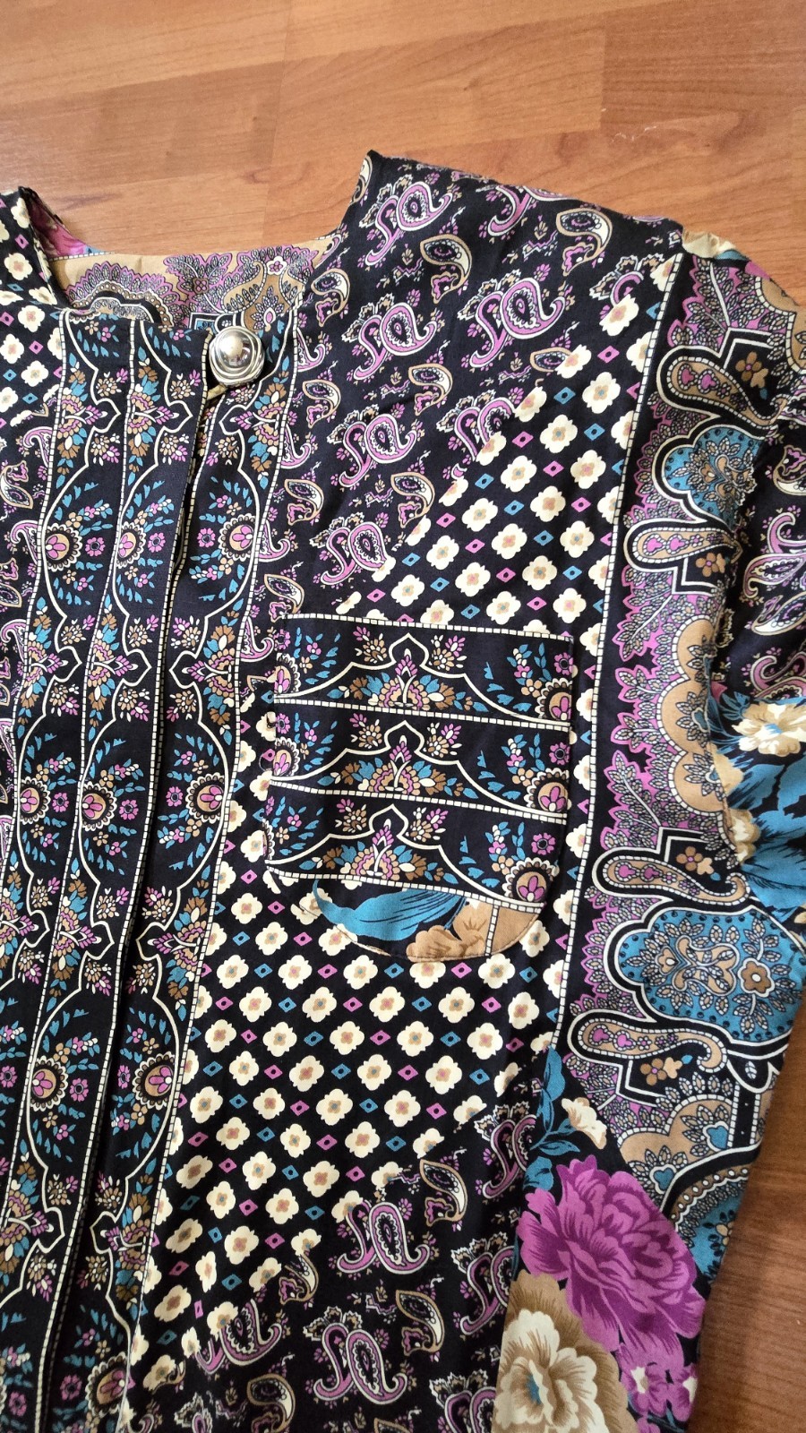 Vintage 70s Lorac Original Lady Carol ILGWU USA Paisley Rayon Dress 14.5