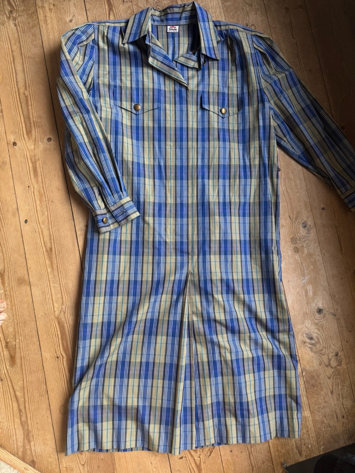 Vintage Dress 60s Bleyle Shirt Dress Plaid Mod Oversized 40 42 44