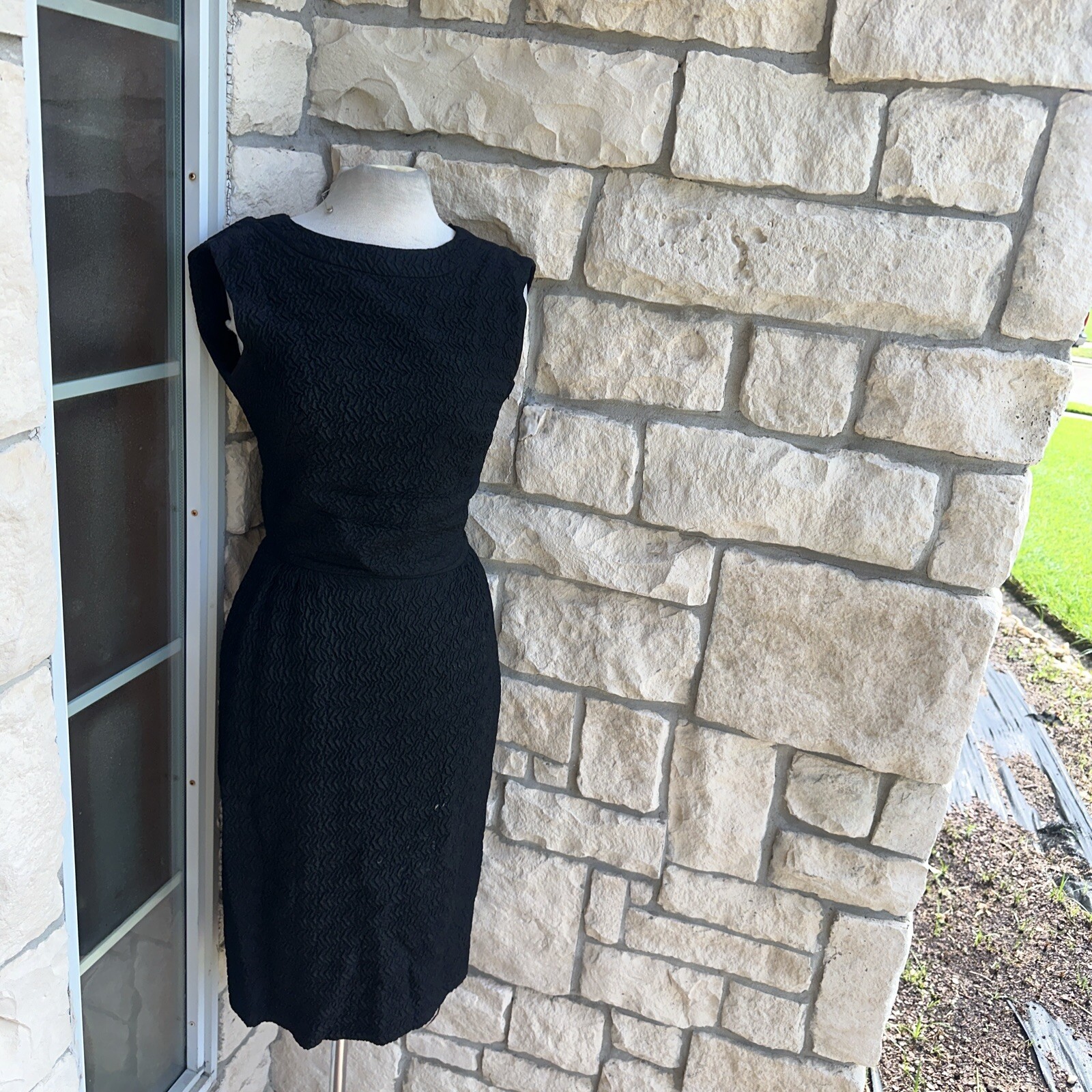 Vtg Carol Craig Black Cocktail Dress Small