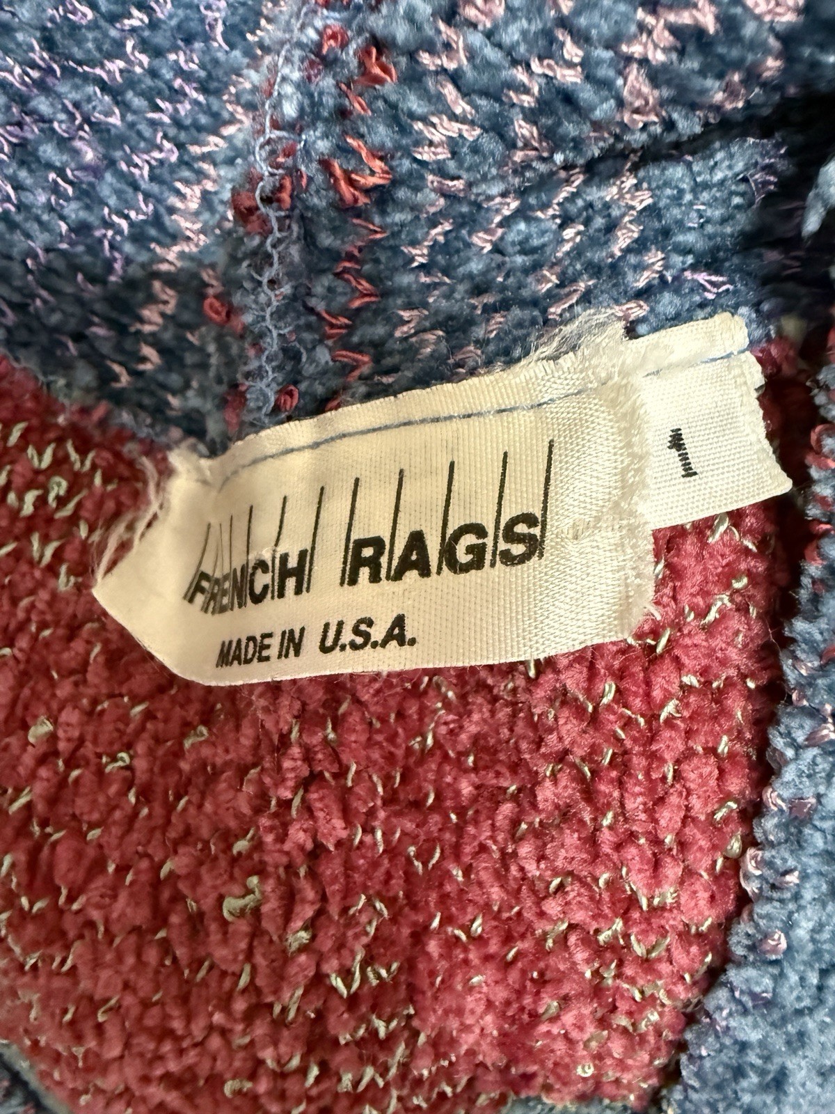 Vintage French Rags Southwestern Aztec Cardigan Vest Longline USA Size 1