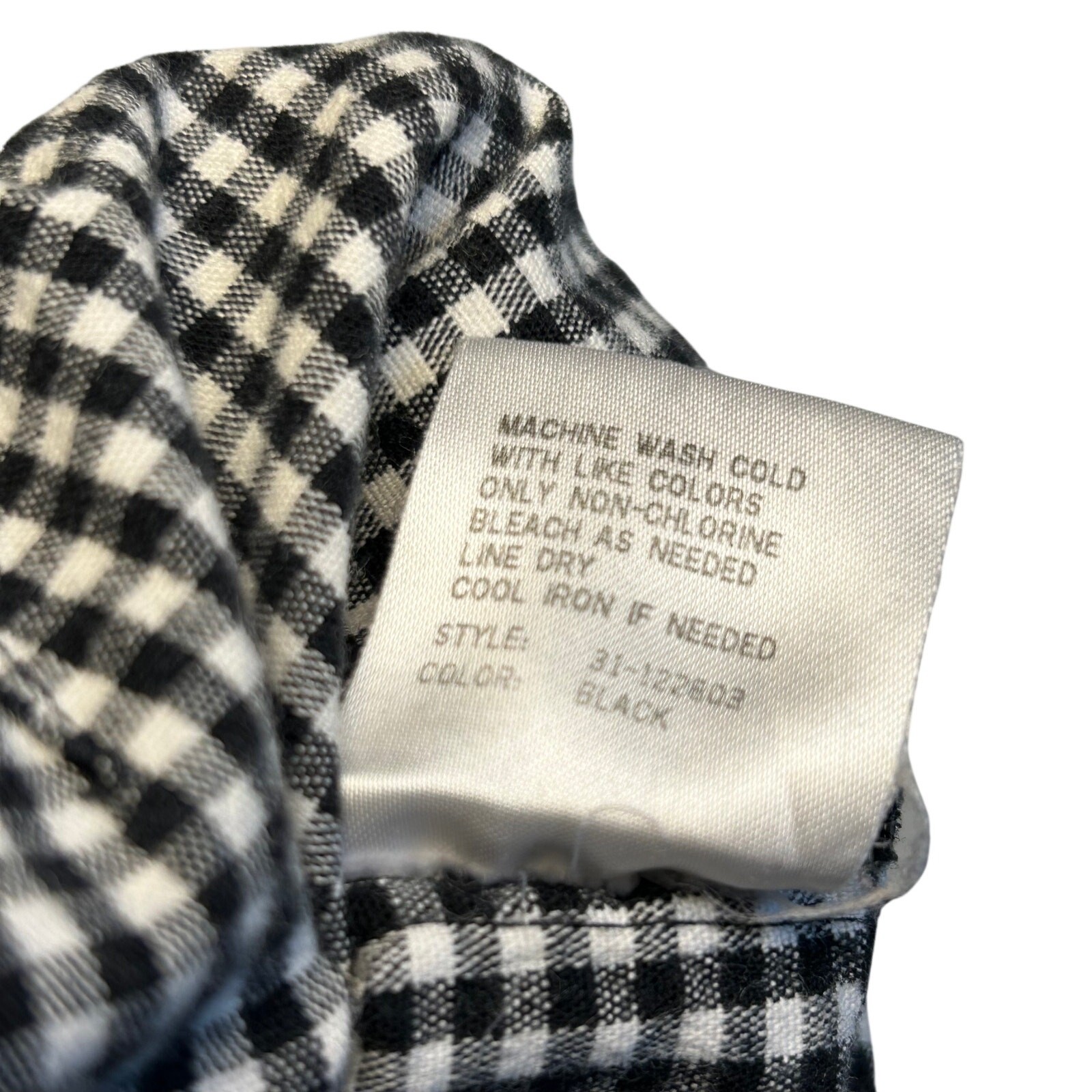 VTG 90s David Brooks Gingham Pants 8 29 Black White Retro Plaid Cigarette Slacks