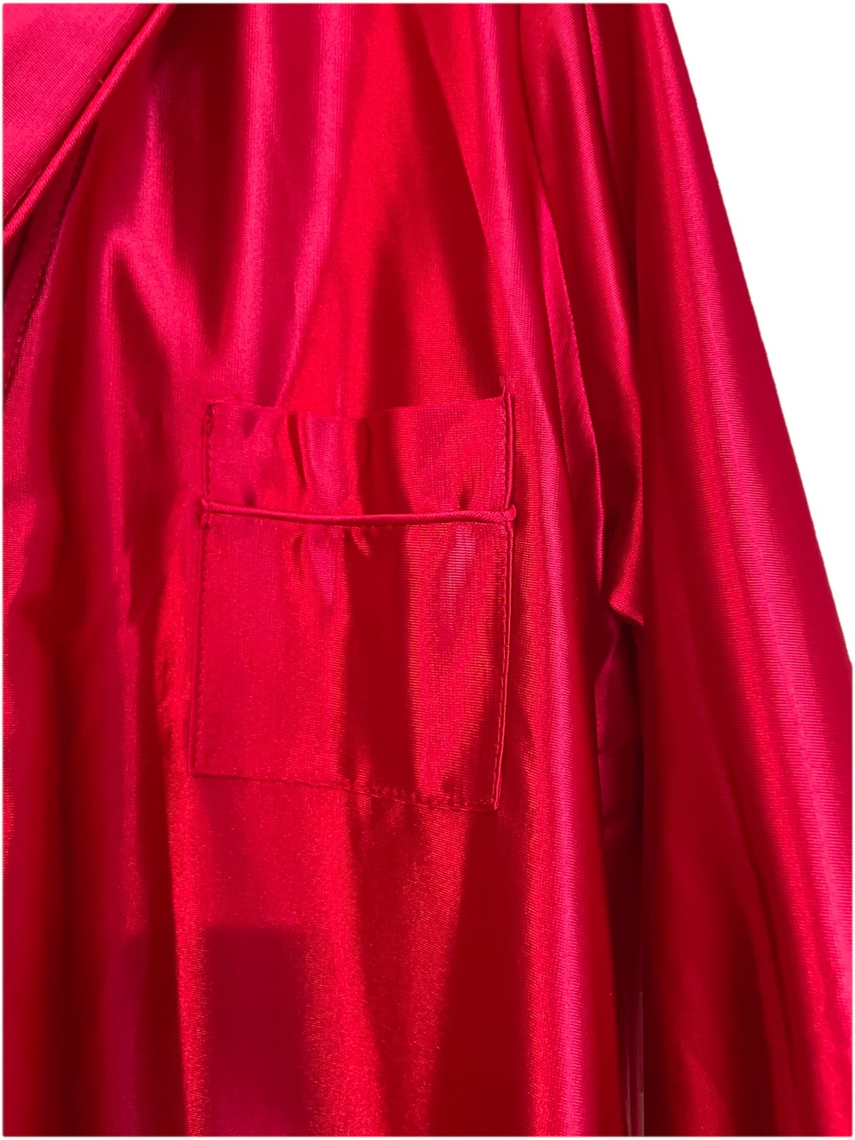 Miss Elaine Robe Large Red Satin Nylon Full Length Maxi Vintage