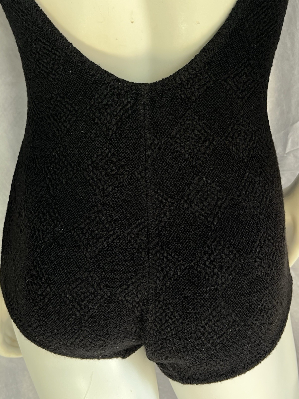Vintage 1950’s Maineliner Globe Knitwear Black Knit 1 Piece Swimsuit Size Small