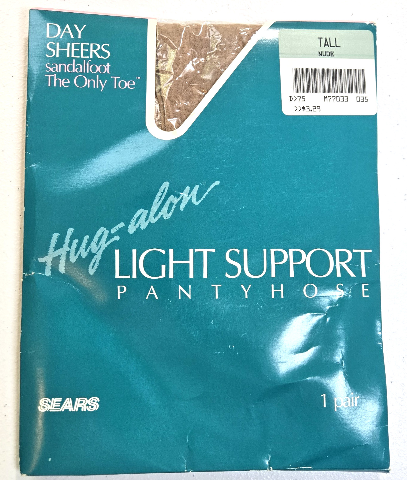 Unopened Vintage Sears Hug Alon Pantyhose Size Tall/ Nude Color