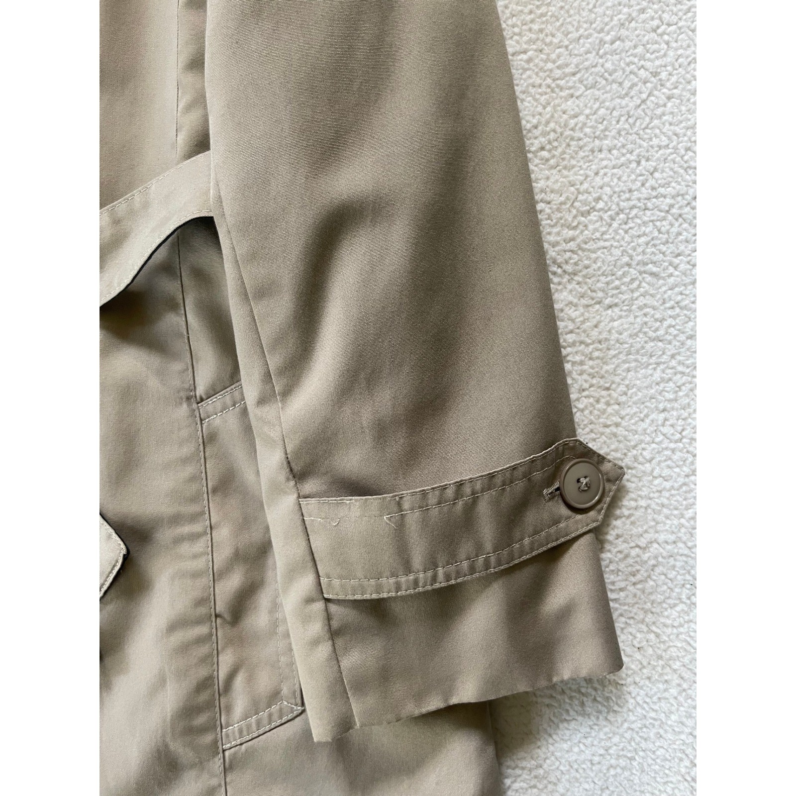 Misty Harbor Womens 14 Reg Trench Coat Beige Vintage Belted ILGWU Made in USA