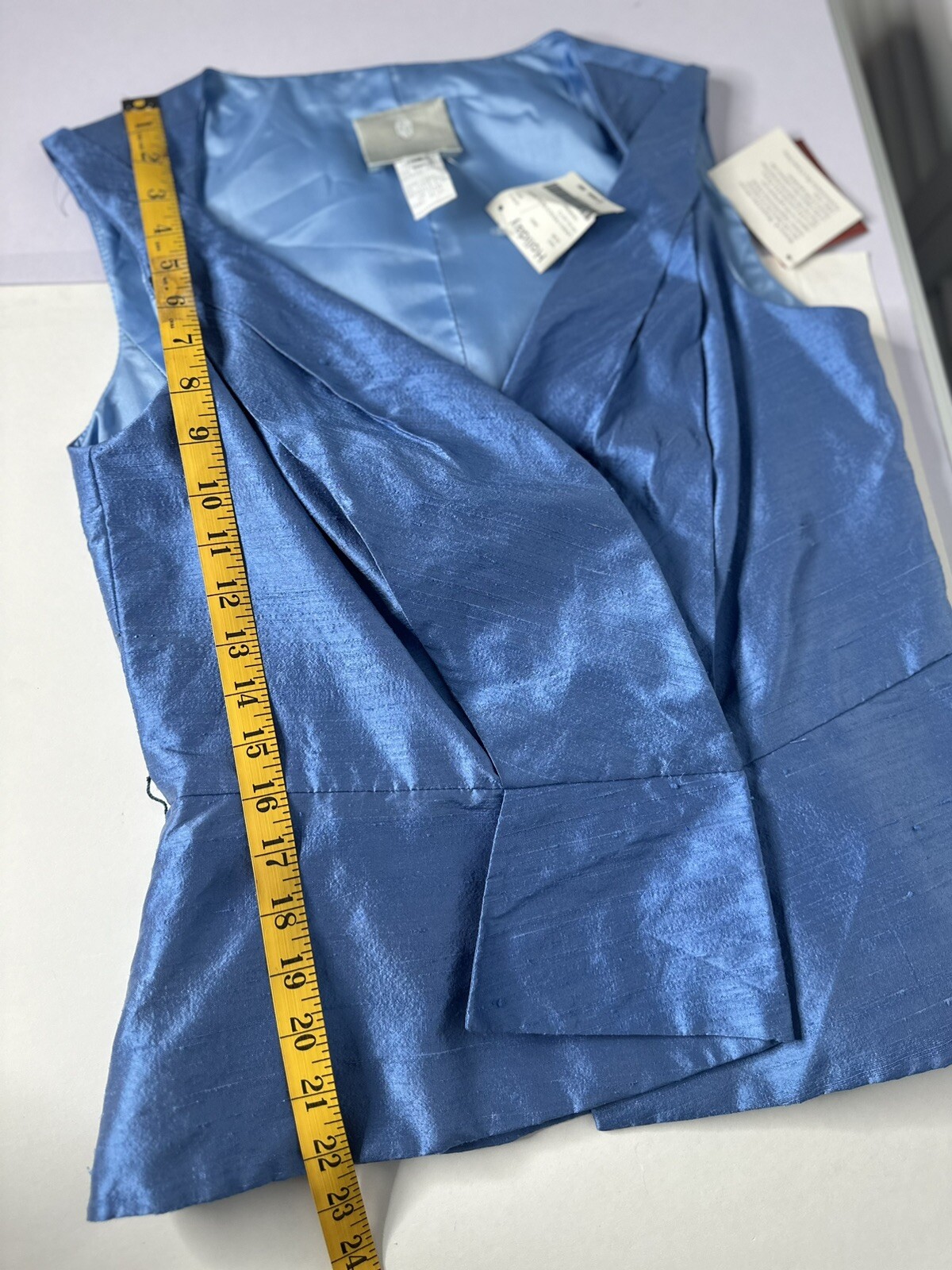 NWT Watters & Watters Vintage Silk Deadstock French Blue 2 pc Skirt Top Set 12