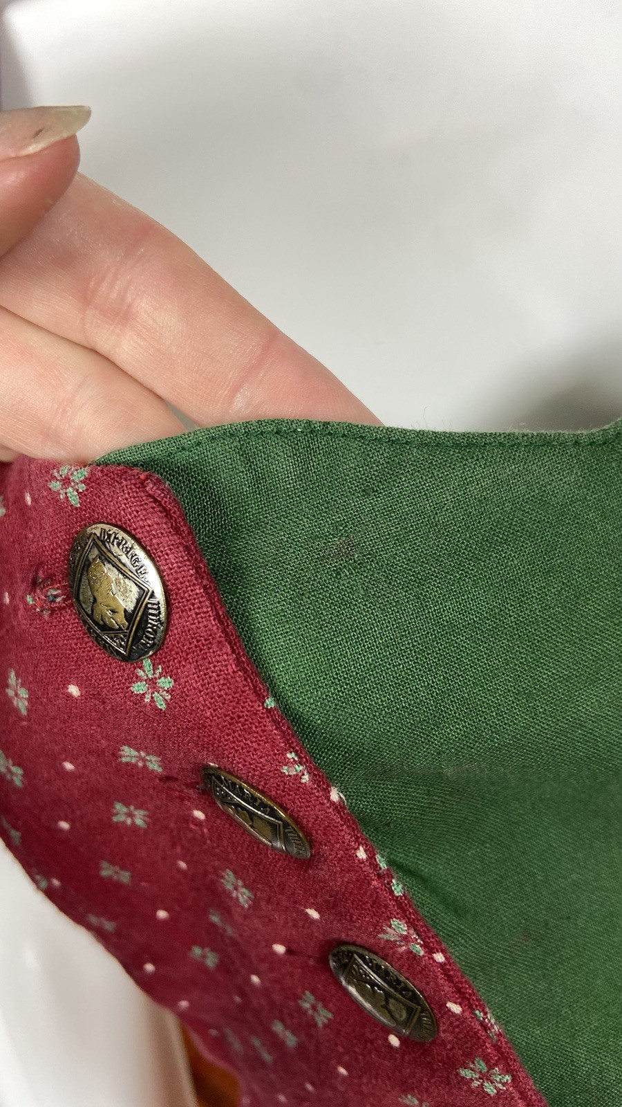 Vintage Women’s Red & Green Dirndl Dress Oktoberfest German Bavarian 40