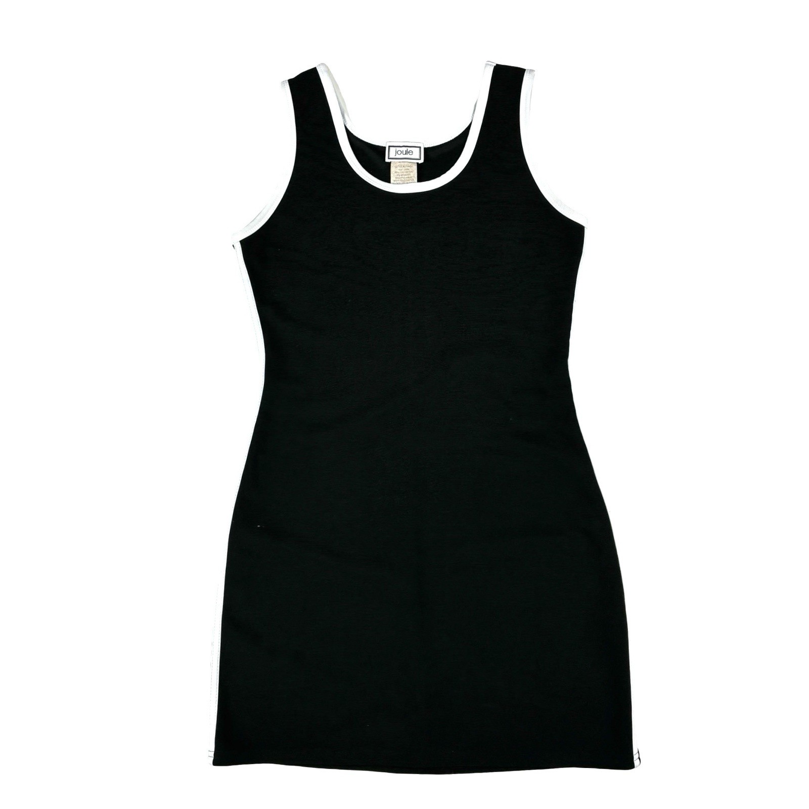 Joule Women’s Vintage 90’s Black Stretch Striped Side Dress Sporty Grunge L