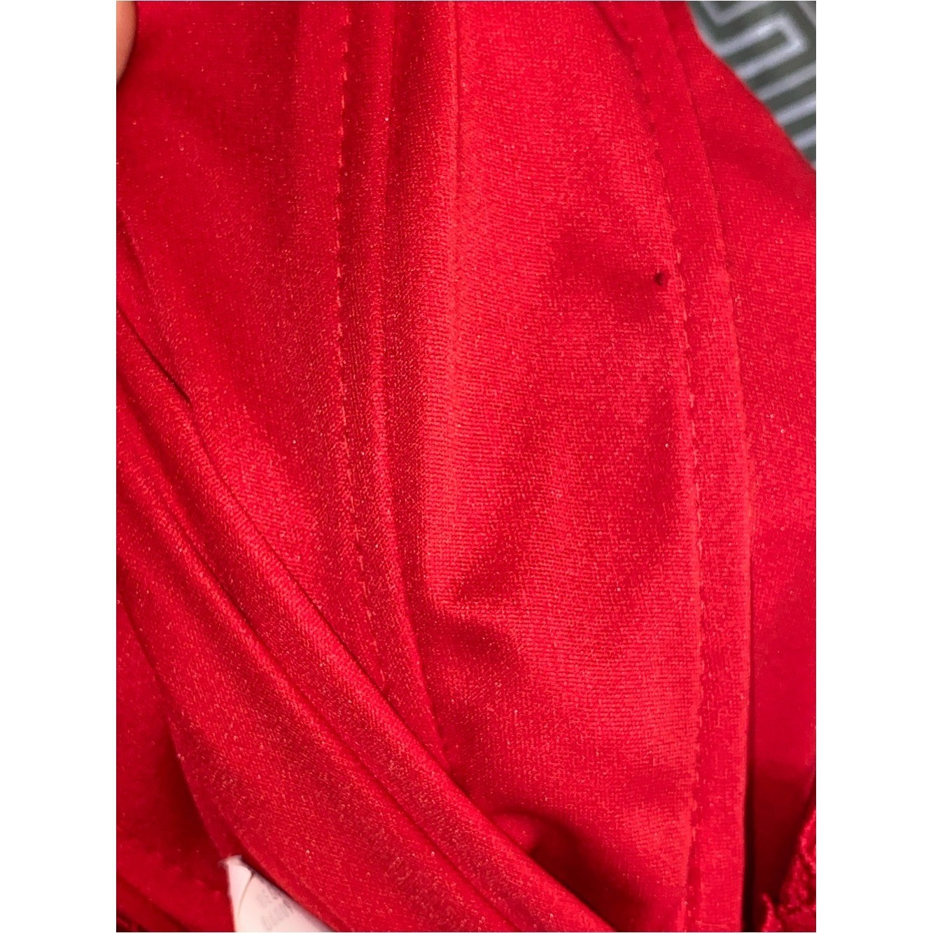 Vintage 90s Molly Malloy All That Jazz Red Lace Midi Dress with choker size 6