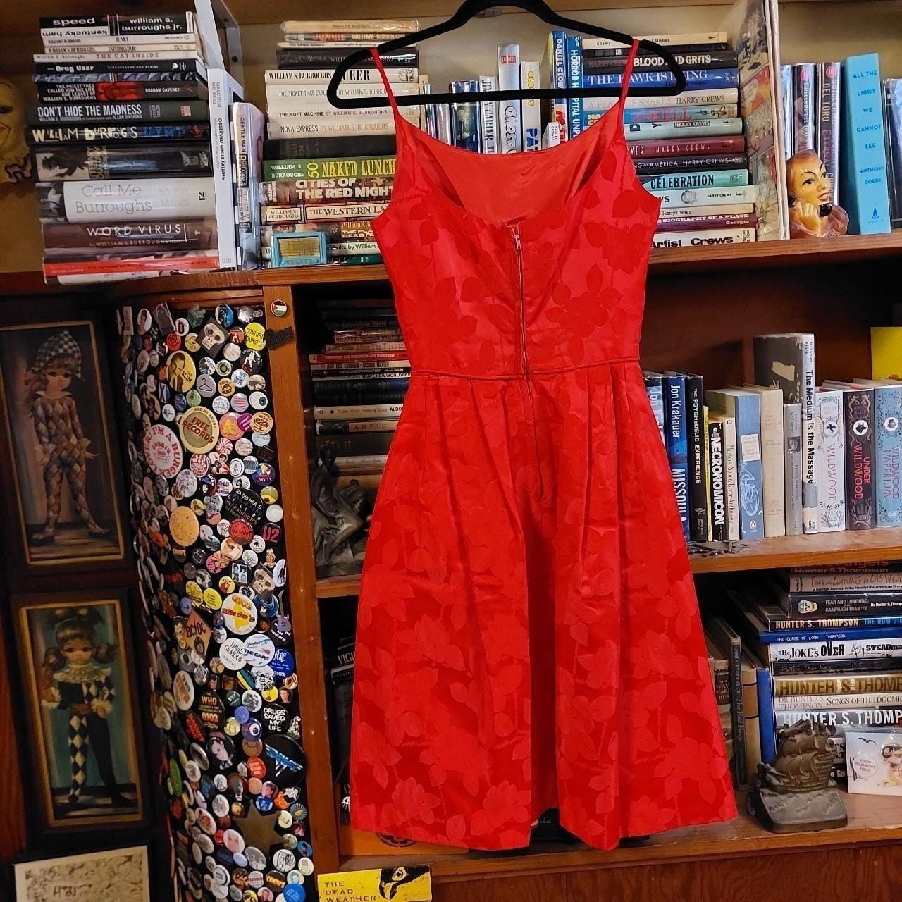 Vintage 50s/60s homemade red floral dress and top.