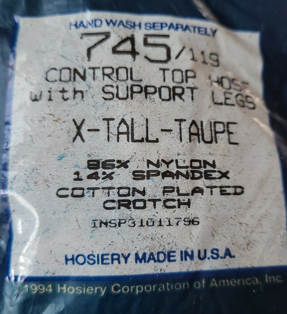 VIntage Silkies Control Top Pantyhose With Support Legs Size X-Tall Taupe NOS