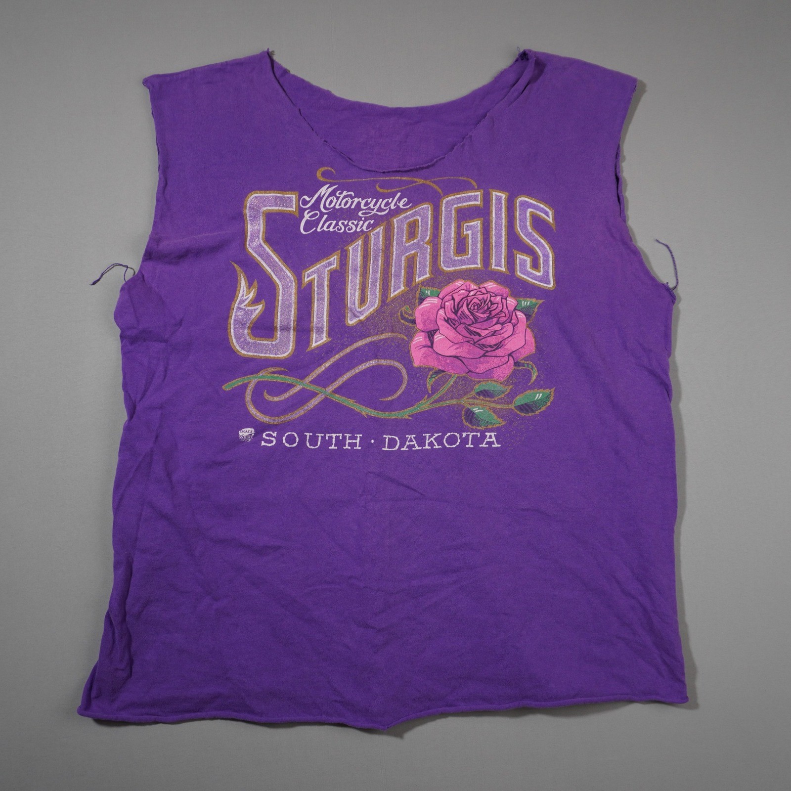Vintage Sturgis 1993 South Dakota Motorcycle Classic Purple Tank Top 2XL