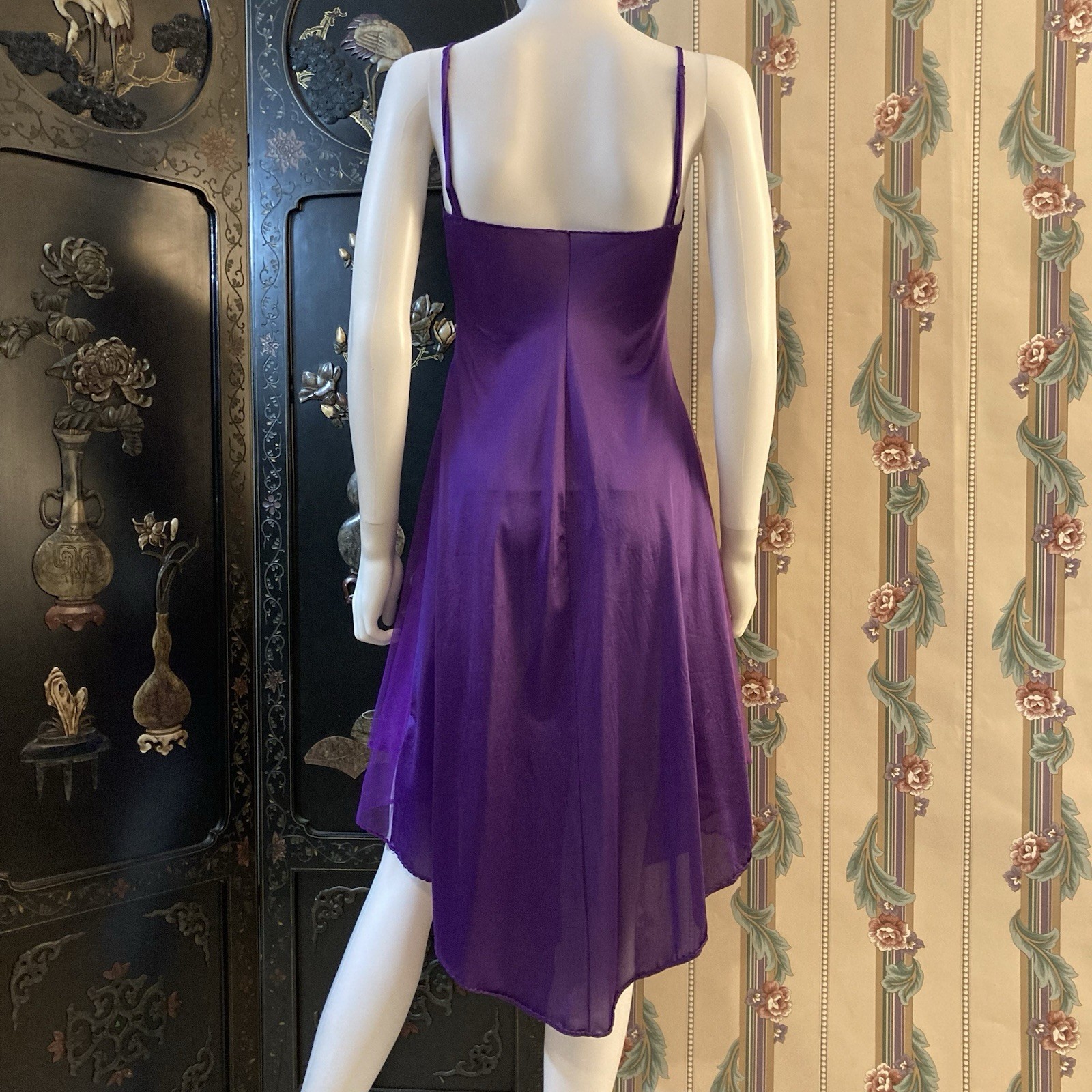 Vintage Purple Disco Silky Slip Dress