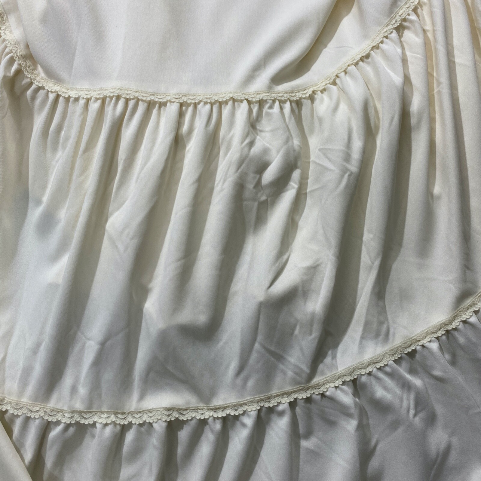 Jody T California Vtg 70s Lace Trim Prairie Maxi Dress Size 7 (Fits S) Cream
