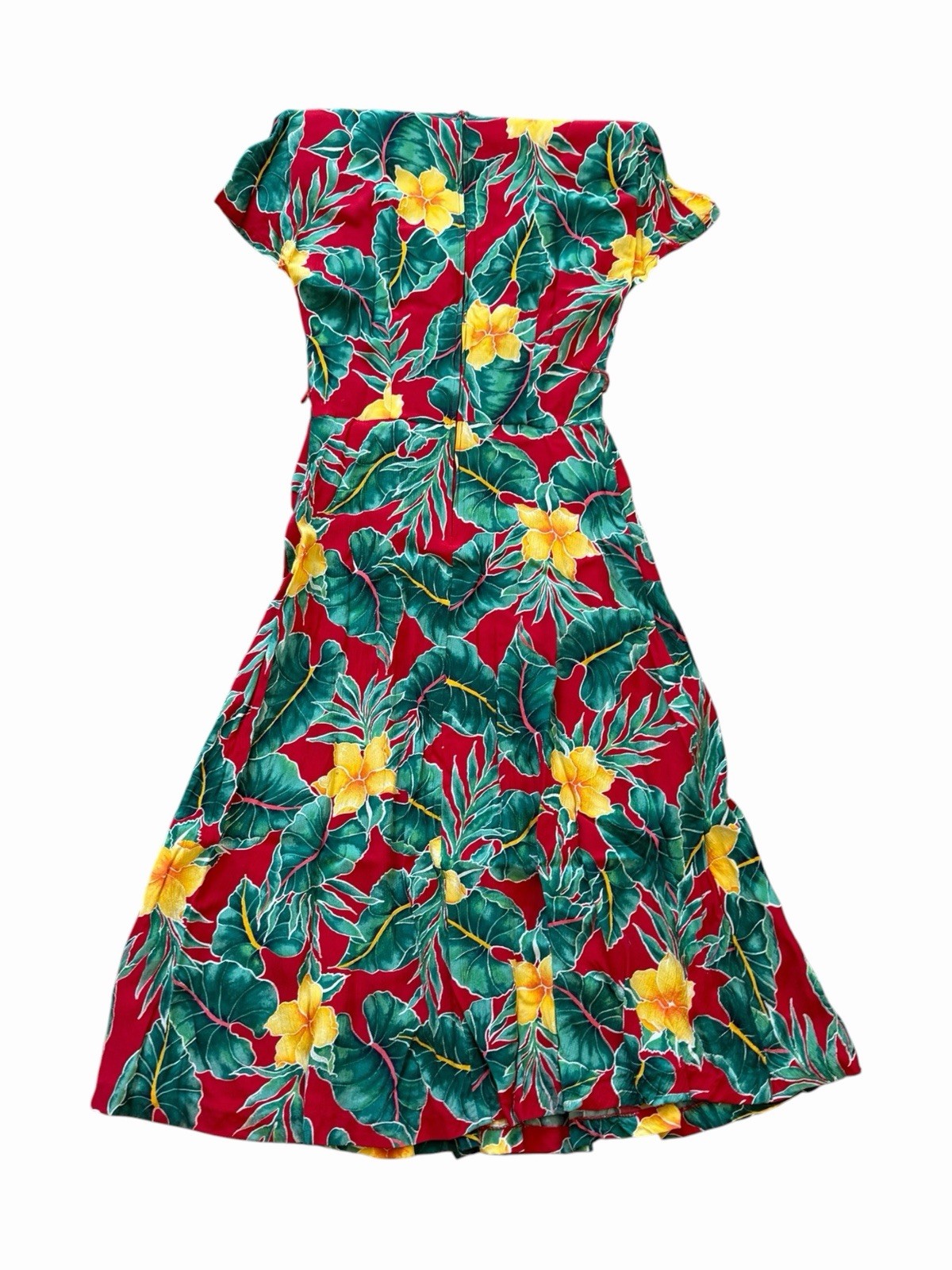 VTG ~ 1980s ~ Jane Singer ~ Tropical Floral Surplice Dress ~ Belted ~ Size 14