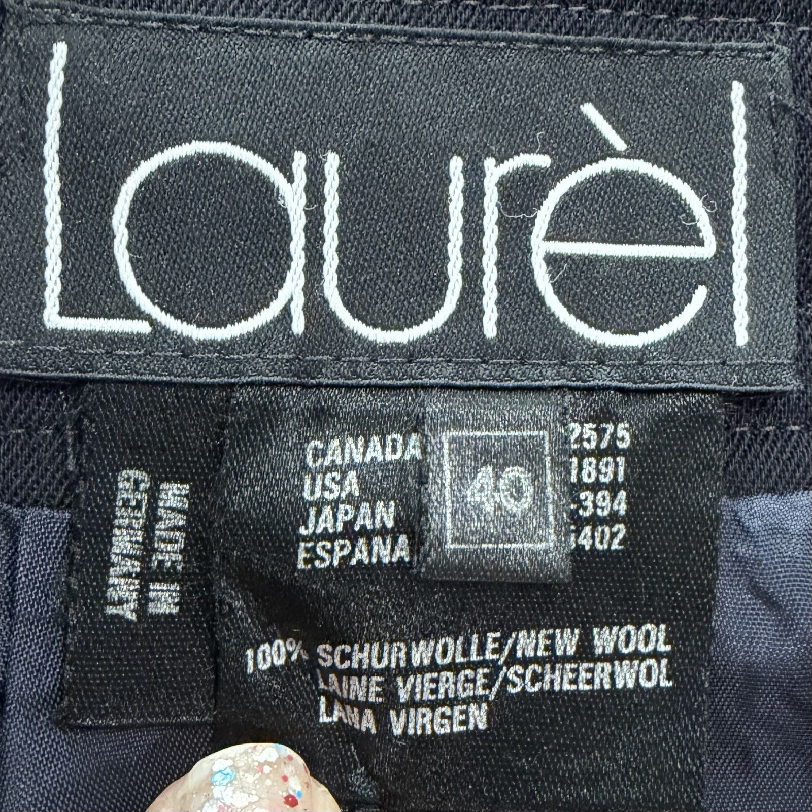 Vtg Laurèl Wool Skirt Sz 40~Medium 8-10 Black Faux Wrap Capsule Minimalist READ
