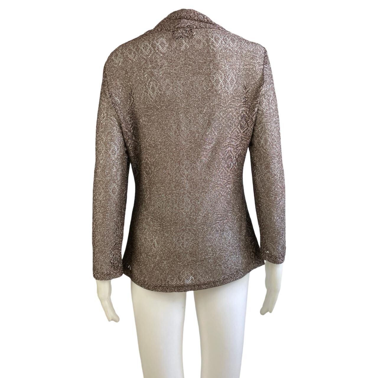 Vintage Metallic Lace Top Size Medium 1990s Joseph Ribkoff Shrug Blouse