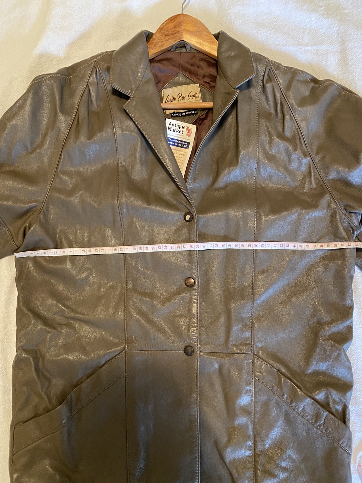 70s S/M Carson Pirie Scott Chicago Made In Turkey Leather Jacket Blazer Grey