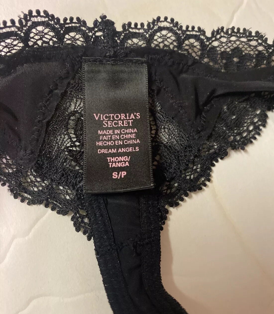 Vintage Victoria’s Secret Panties Thong/Tanga Black Small Nylon Elastane Panty