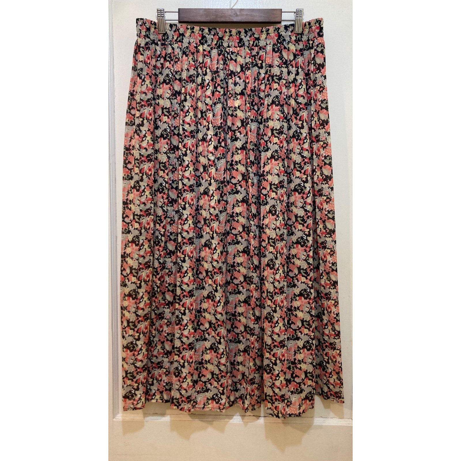 Vintage Worthington Womens 90s Y2k Floral Maxi Skirt Sheer Size 18 Whimysgoth
