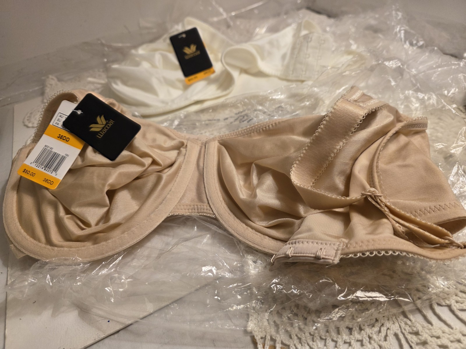 Womens Bras LOT OF 2 WACHOL NEW With Tags 38DD BEIGE AND TAUPE