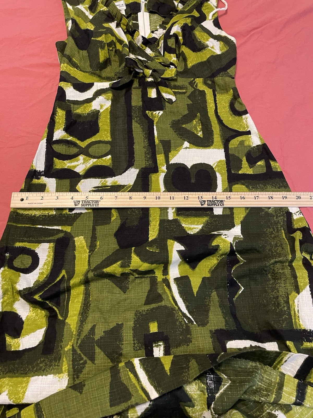 Vintage Liberty House Hawaii Maxi Dress Size S Abstract Pattern Green And Black