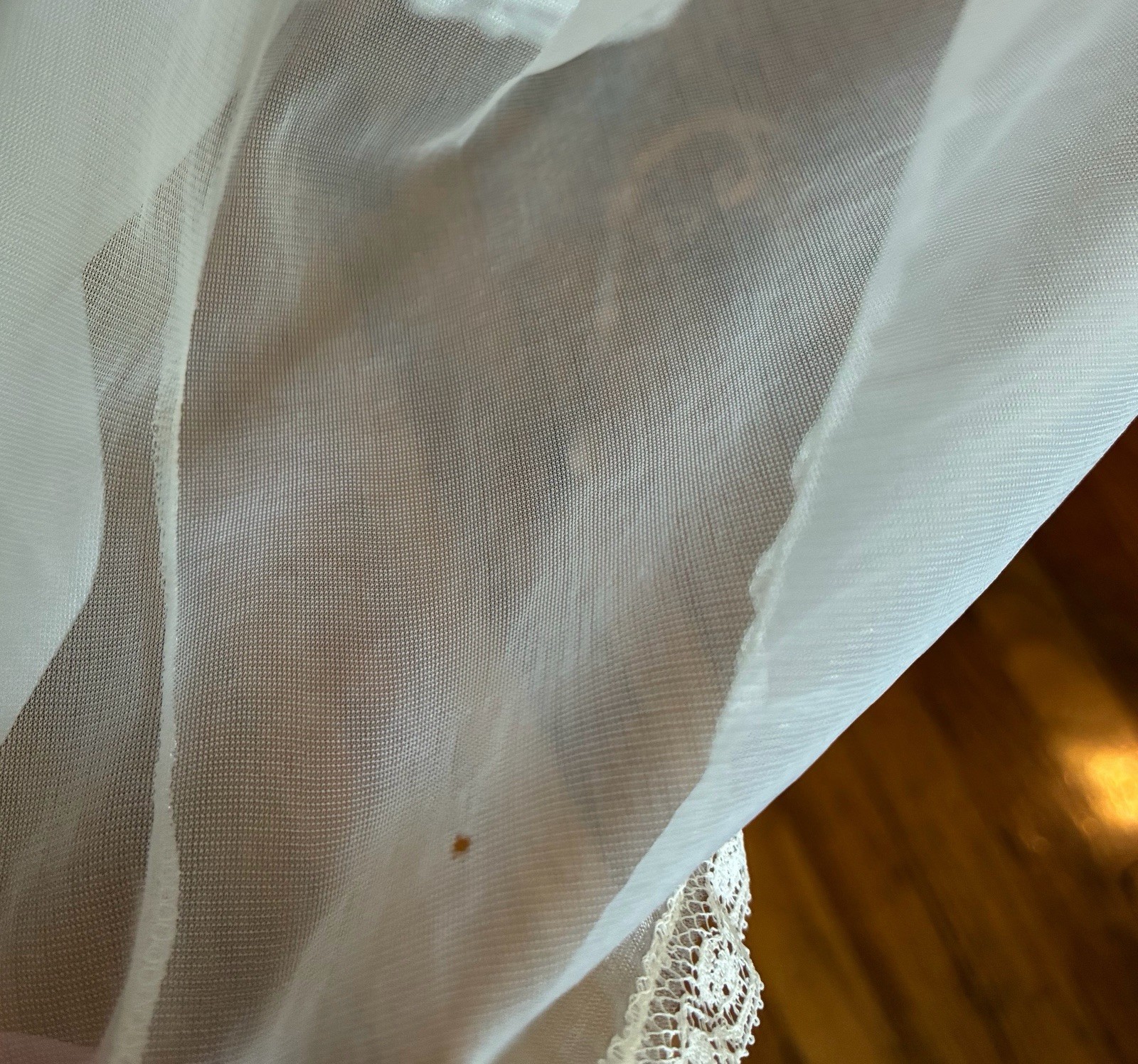Vintage White Laros Nylon Nightgown Flower Appliqués Size Med Cut # 125