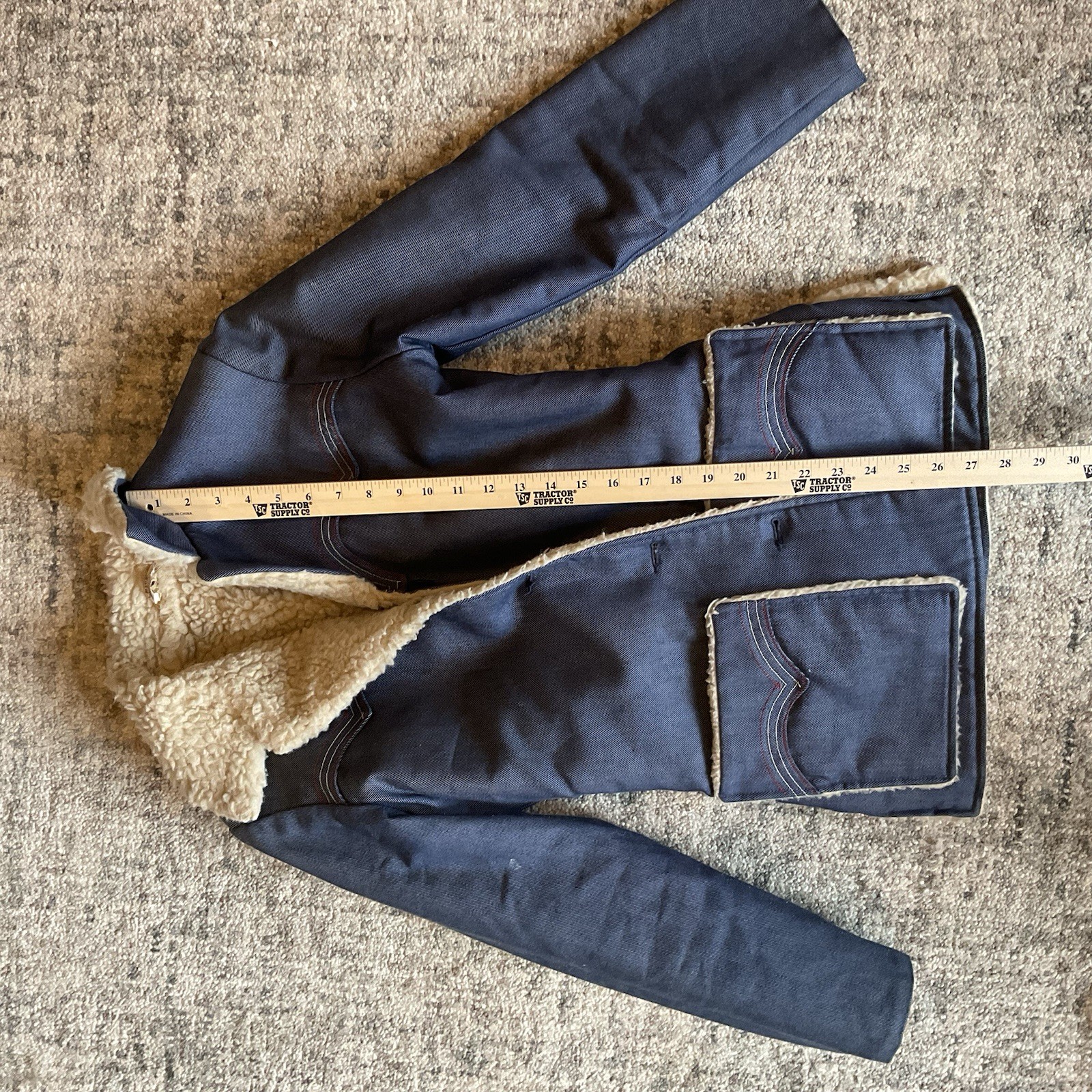 Prior Westerns Denver Womens Vintage Denim And Sheering 1960-1970? Chore Coat