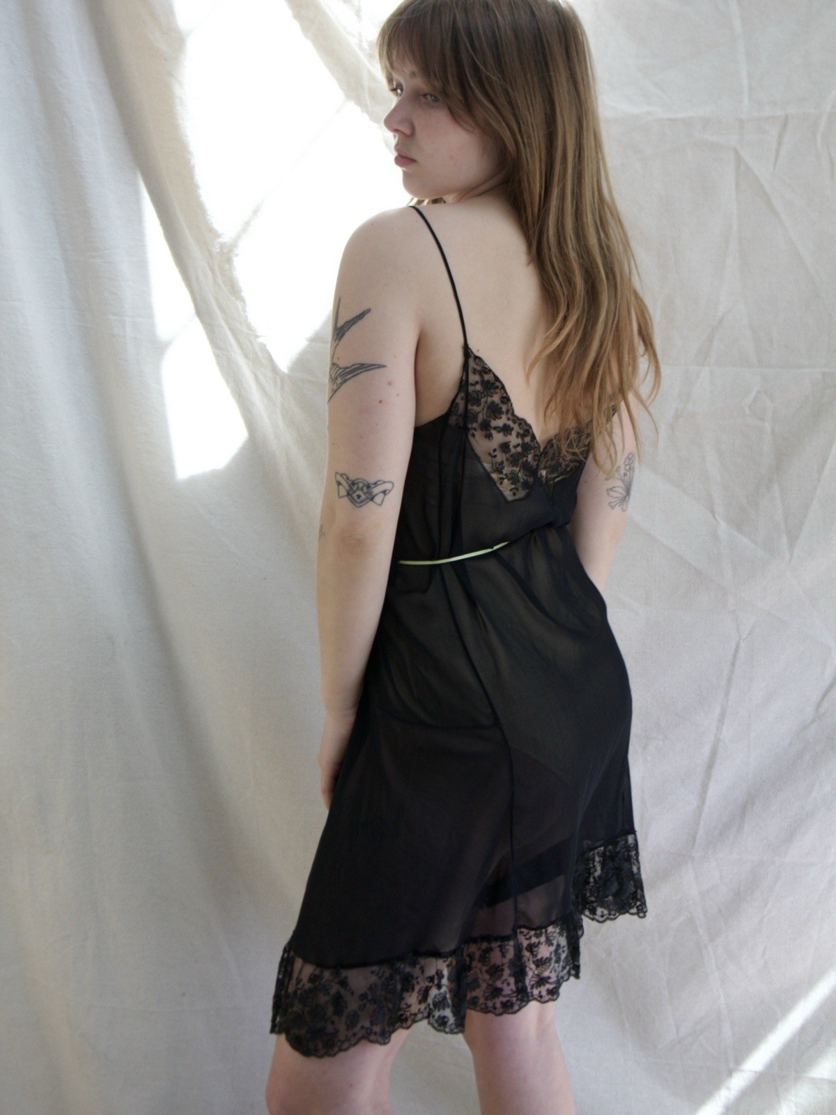 Antique 1920s Step In Romper Chiffon Chantilly Lace Silk Ribbon Flapper