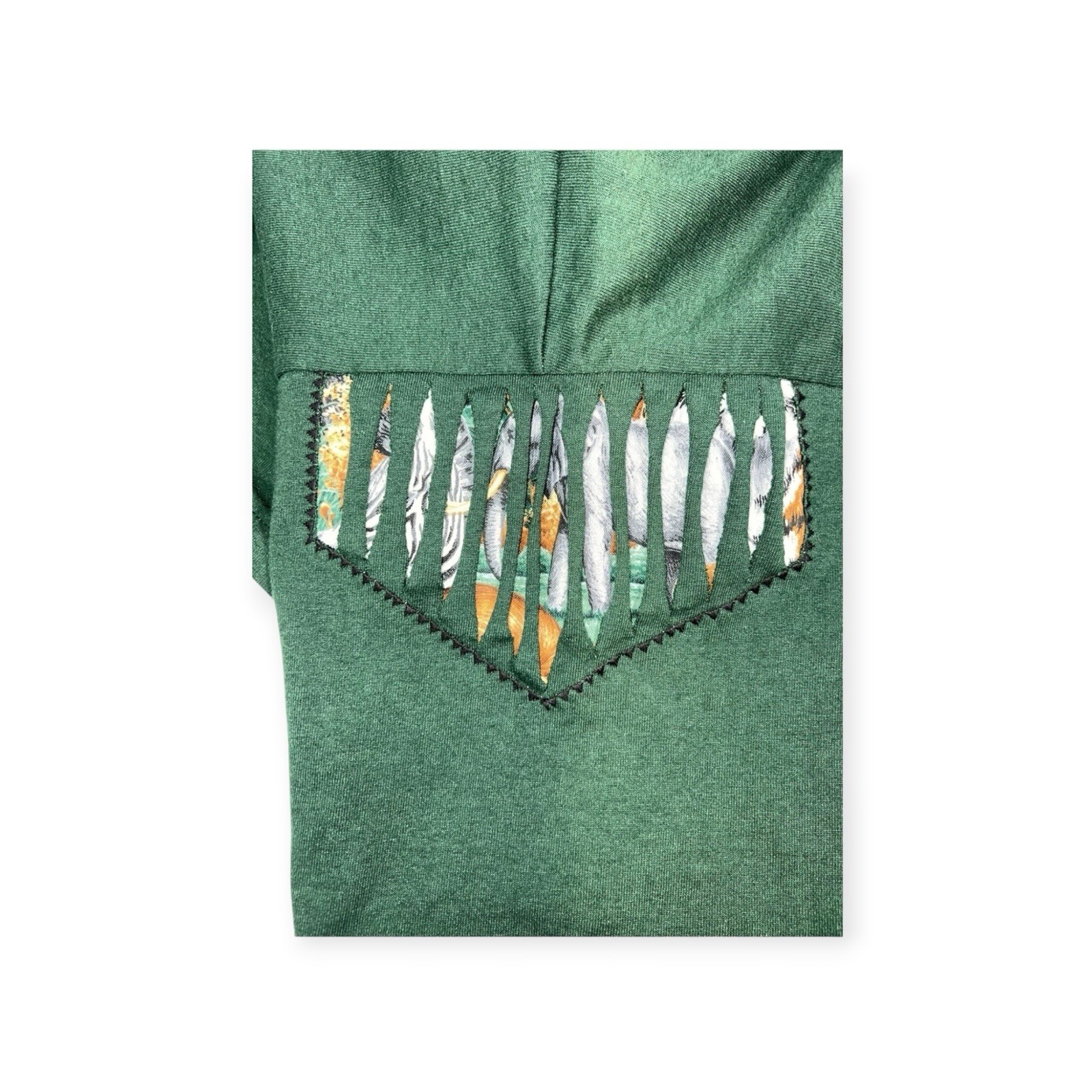 VINTAGE NEW WAVE TIGER WILD CAT PATCH T-SHIRT JUNGLE TIKI PUNK ROCK MAXIMALIST