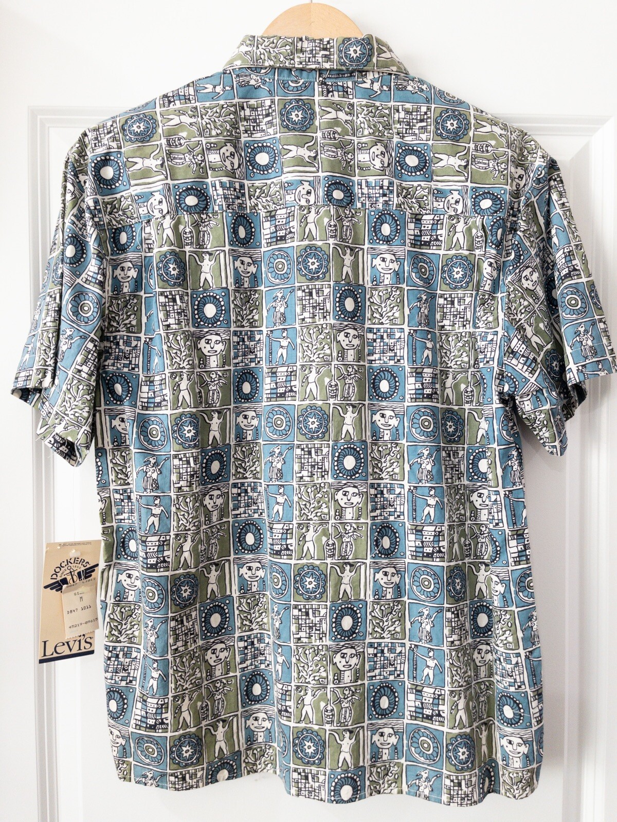 NEW Women’s Vintage 90s DOCKERS LEVIS Hawaiian Shirt With Shoulder Pads Size M