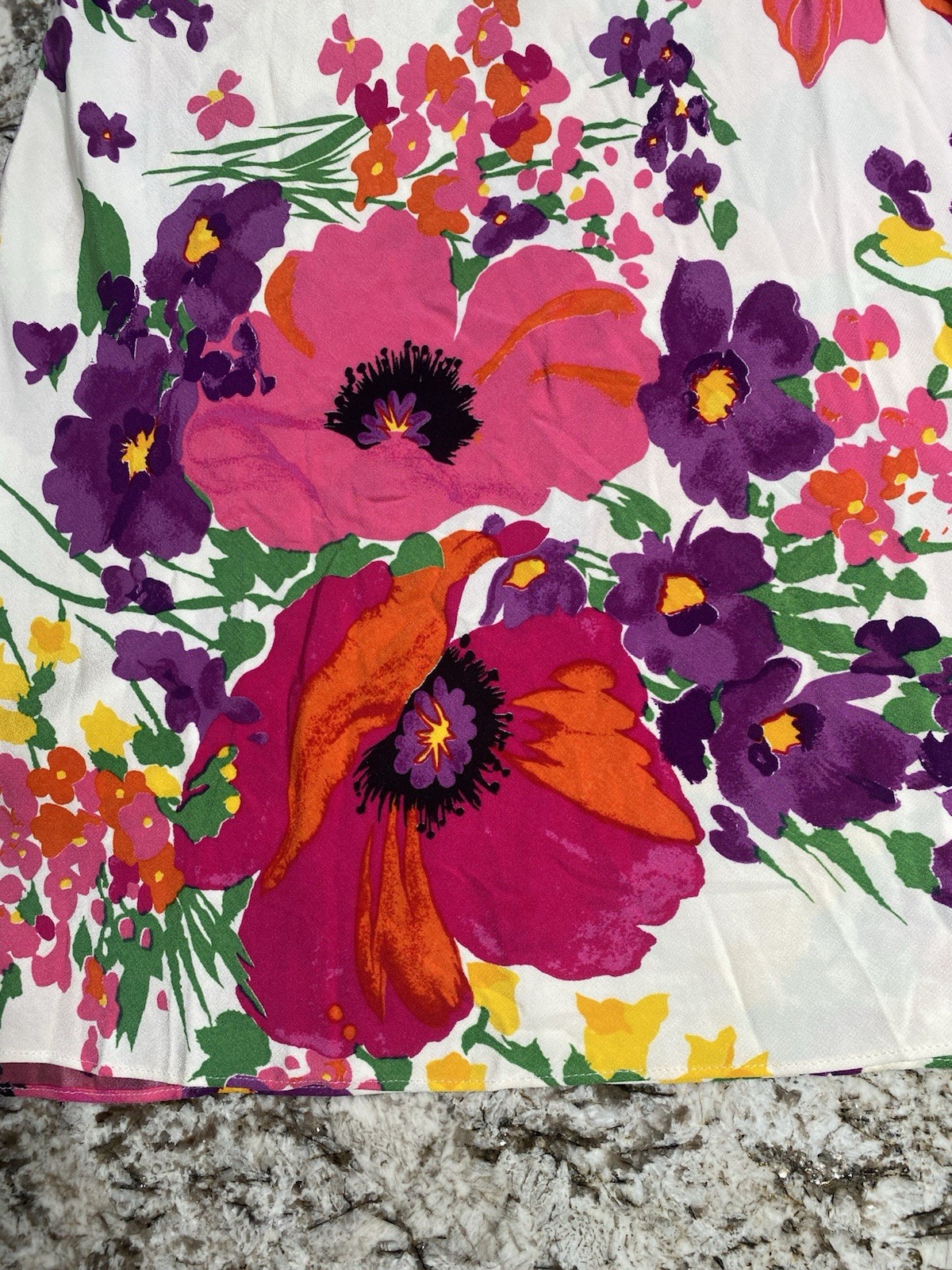 Vintage 1990s Betsey Johnson White Whimsical Floral Bias Cut Slip Dress S Small