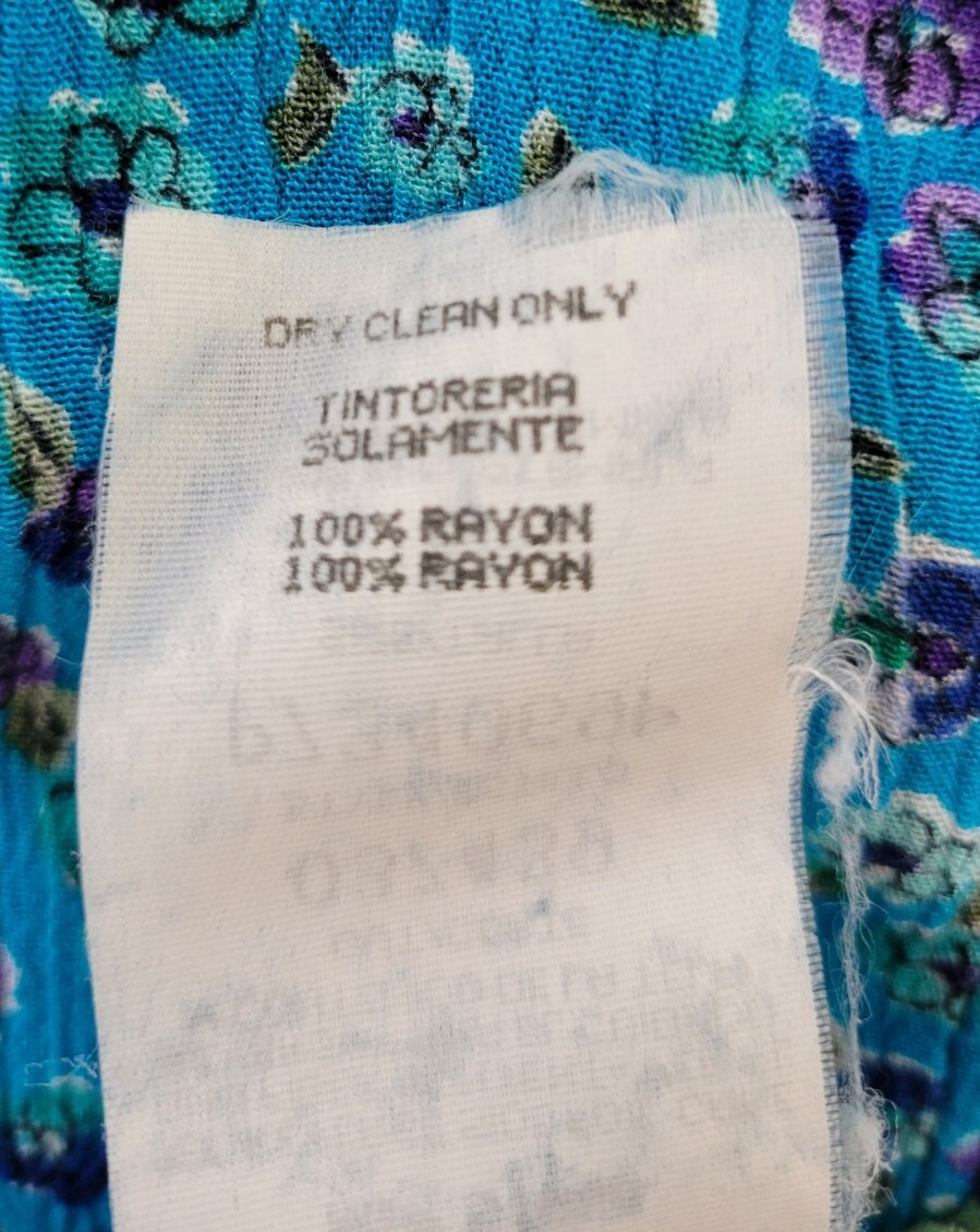 Vintage Cottagecore Molly Malloy Petites Blue Floral Babydoll Dress Sz 6