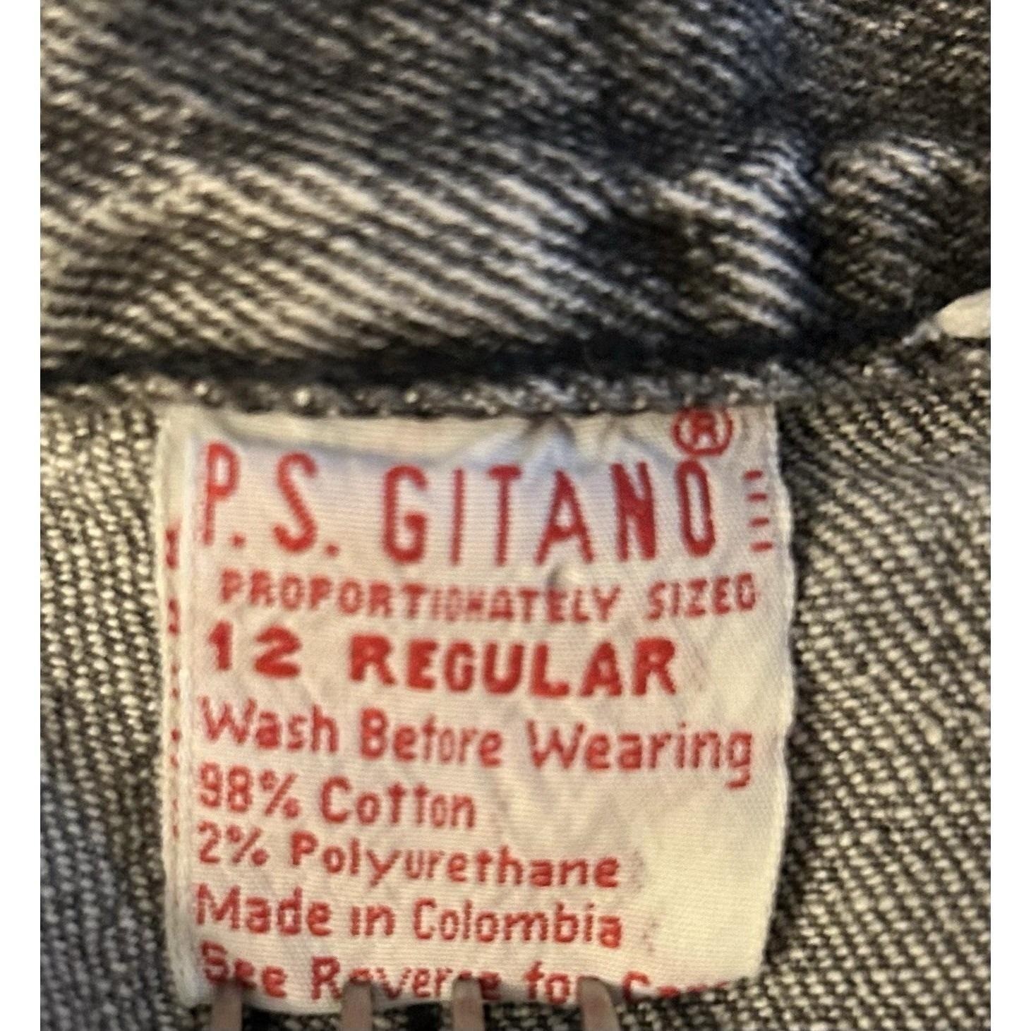 Wms Vtg 80s High Waist 26″ Acid Wash Gray Tapered Button Ankle Jeans PS Gitano