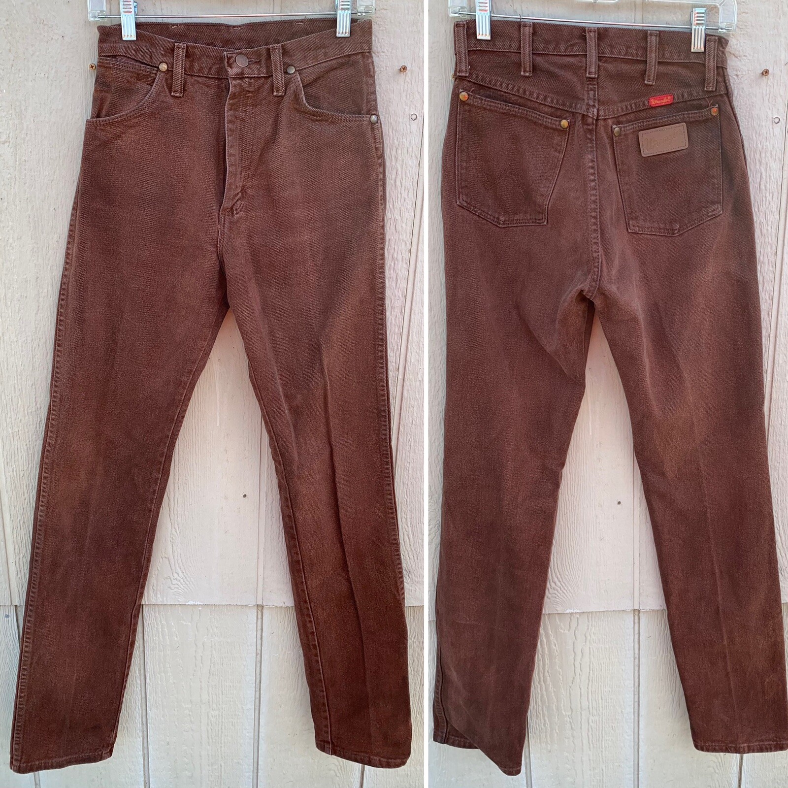 vintage Wrangler jeans high waist brown size 7 X 36 27 in waist 35.5 in inseam